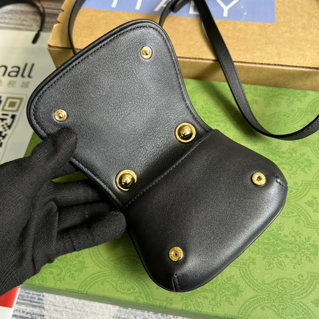 gg Blondie Card Case Wallet Black For Women, Women’s Bags 4.5in/12cm gg 698635 UXX0G 1000