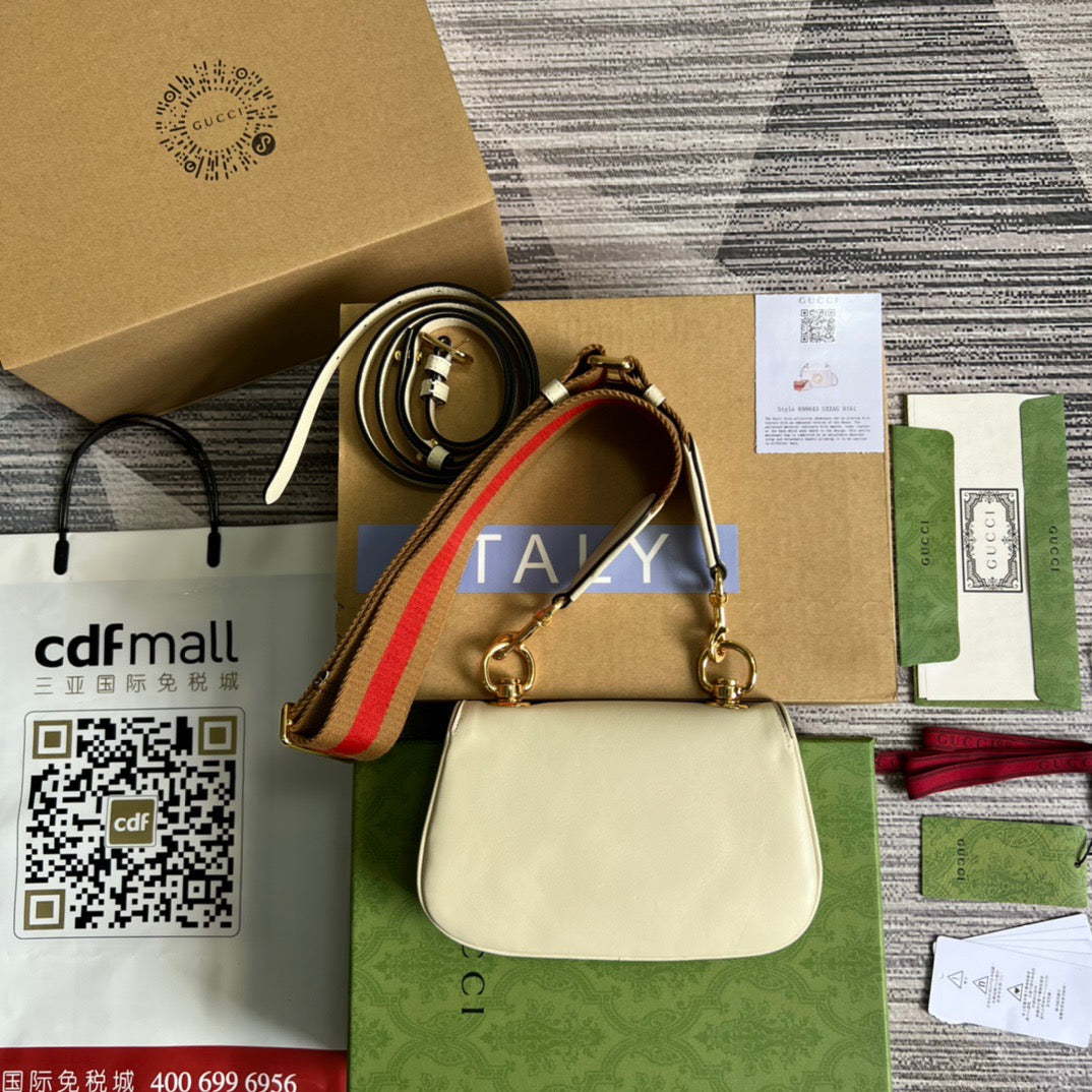 gg Blondie Mini Bag White For Women, Women’s Bags 8.7in/22cm gg 698643 UXXAG 9161