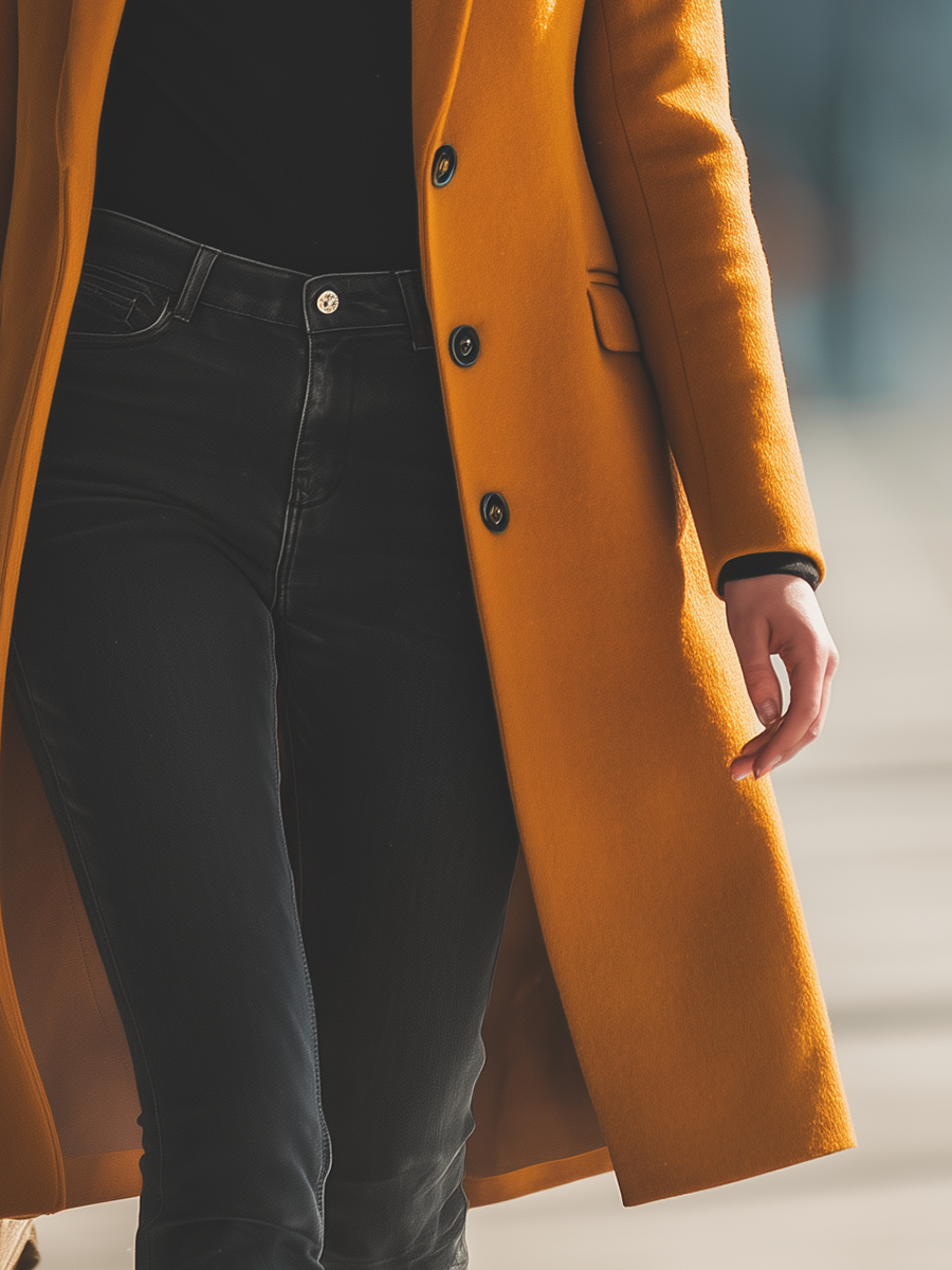 Elegant Retro 3-pocket Single-breasted Woolen Coat