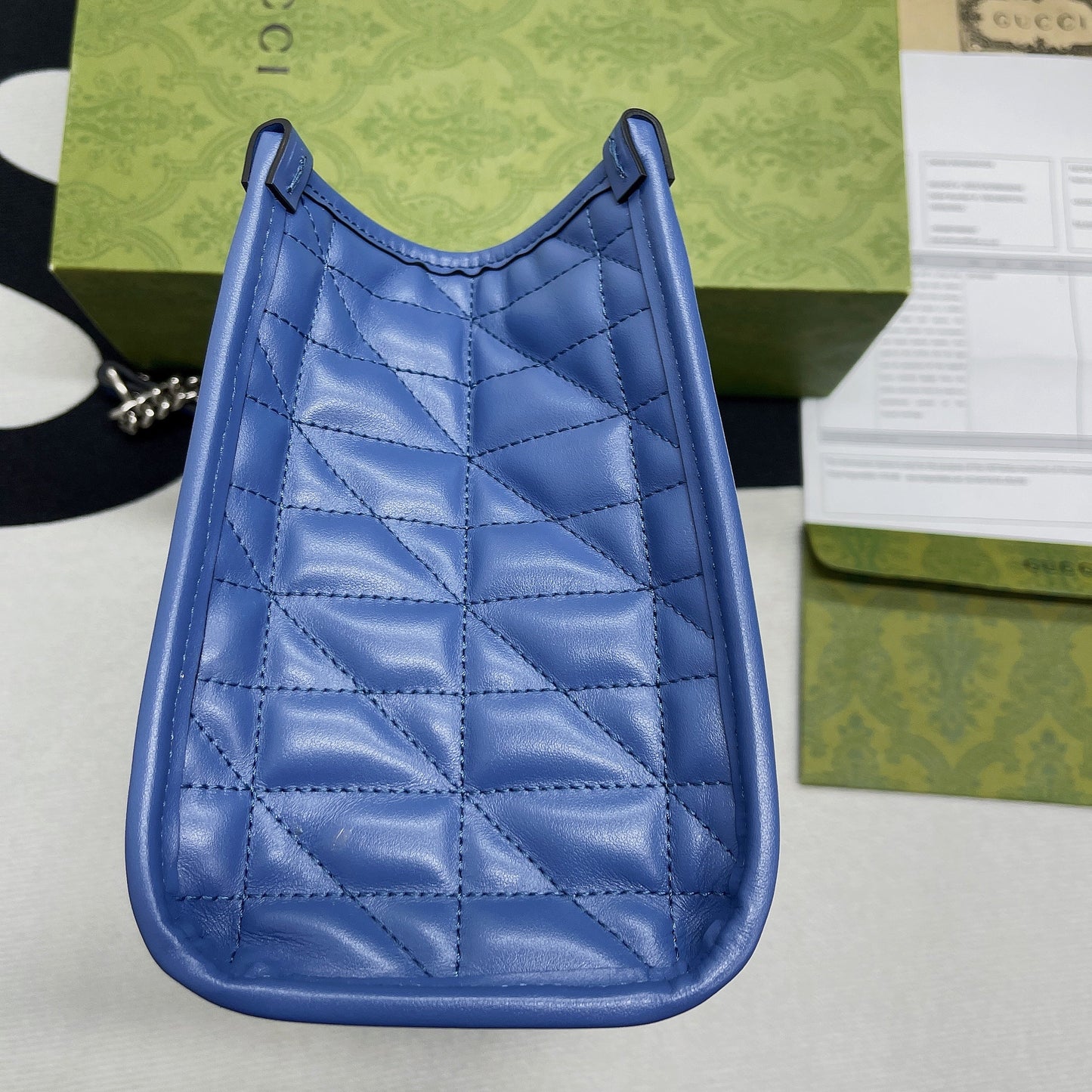 gg Marmont Medium Matelasse Tote Blue For Women, Women’s Bags 13.6in/34cm gg 675796 UM8BF 4340