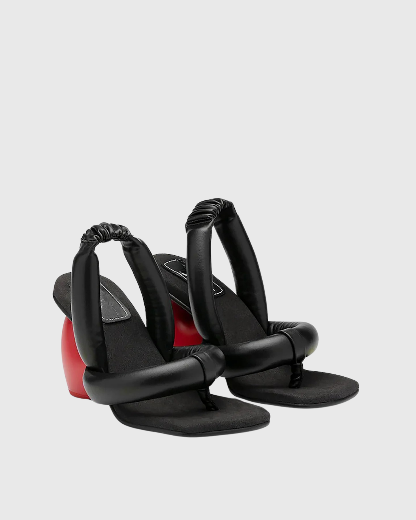 Alessia Heart Heel Slippers In Black