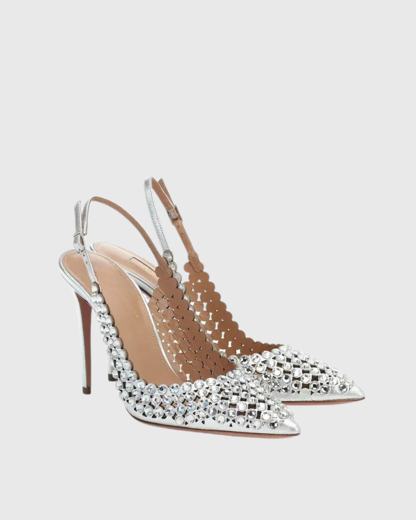 Carolina Diamond Slingback Pumps In Silver