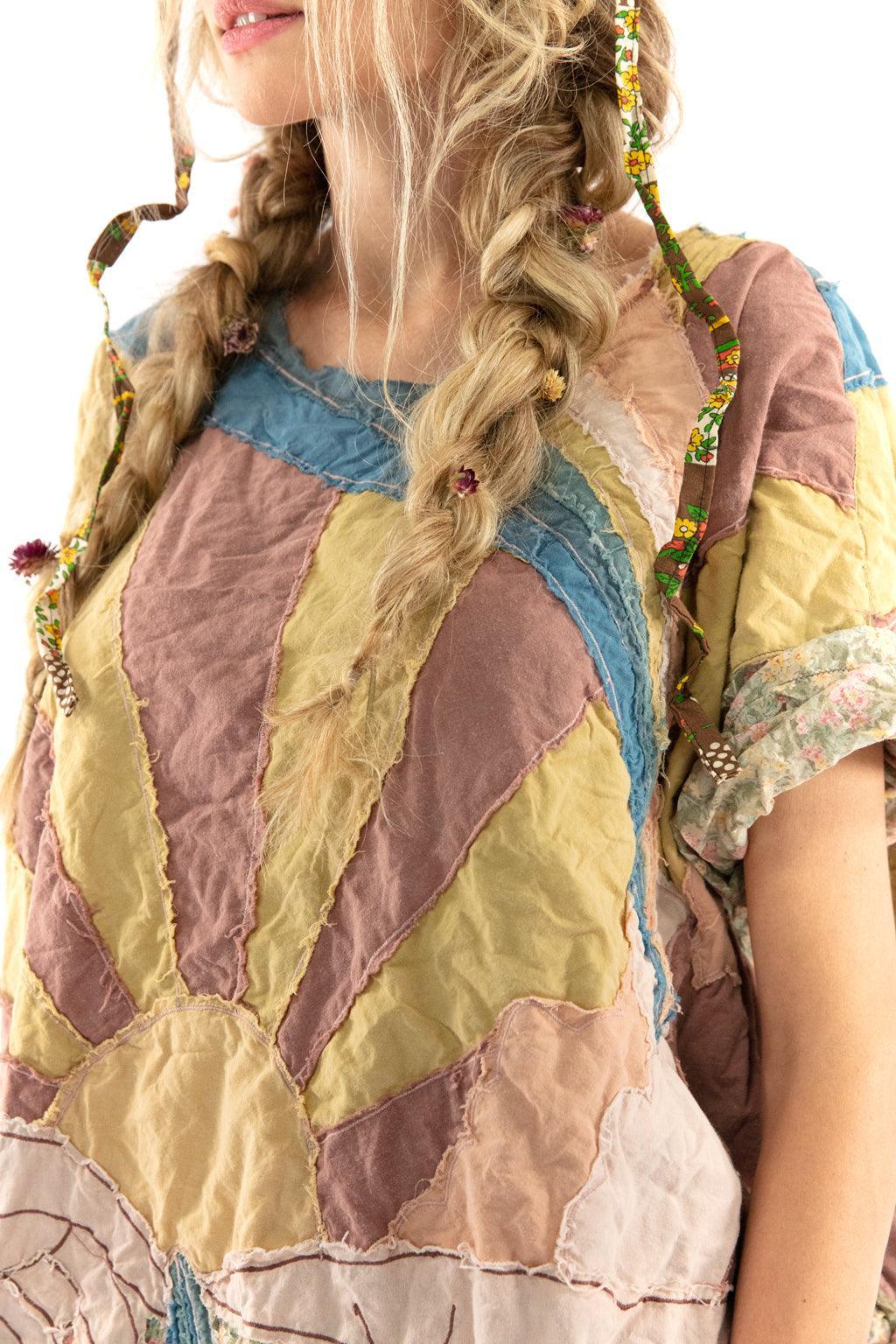 Appliqué Artist Smock Dress