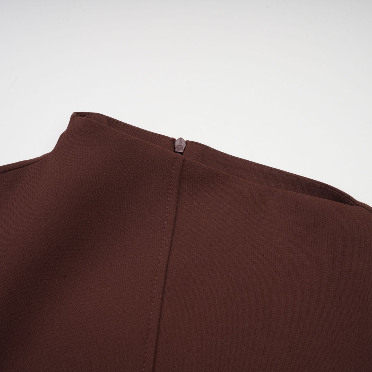 Jenifier brown asymmetrical-neck puff mini dress