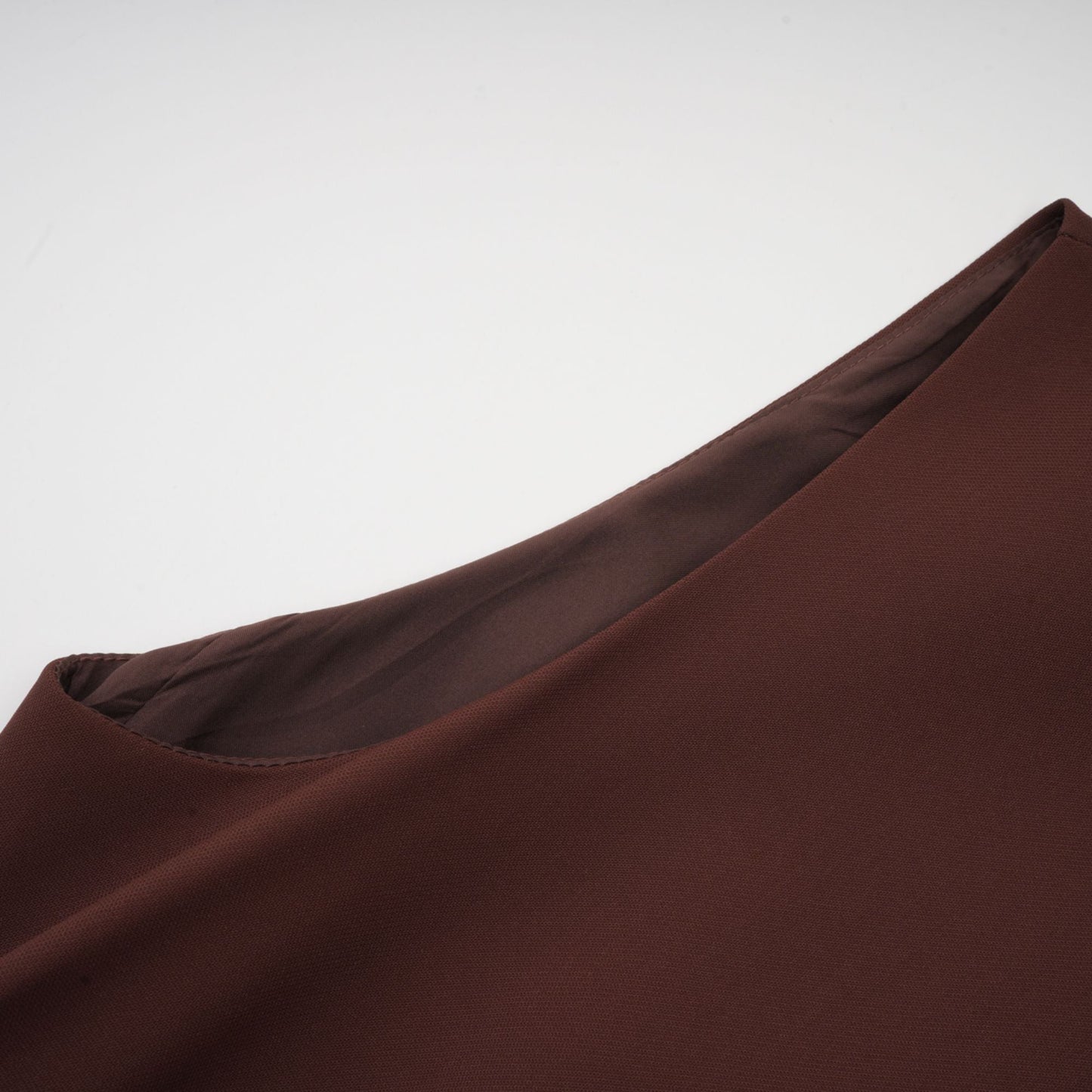 Jenifier brown asymmetrical-neck puff mini dress