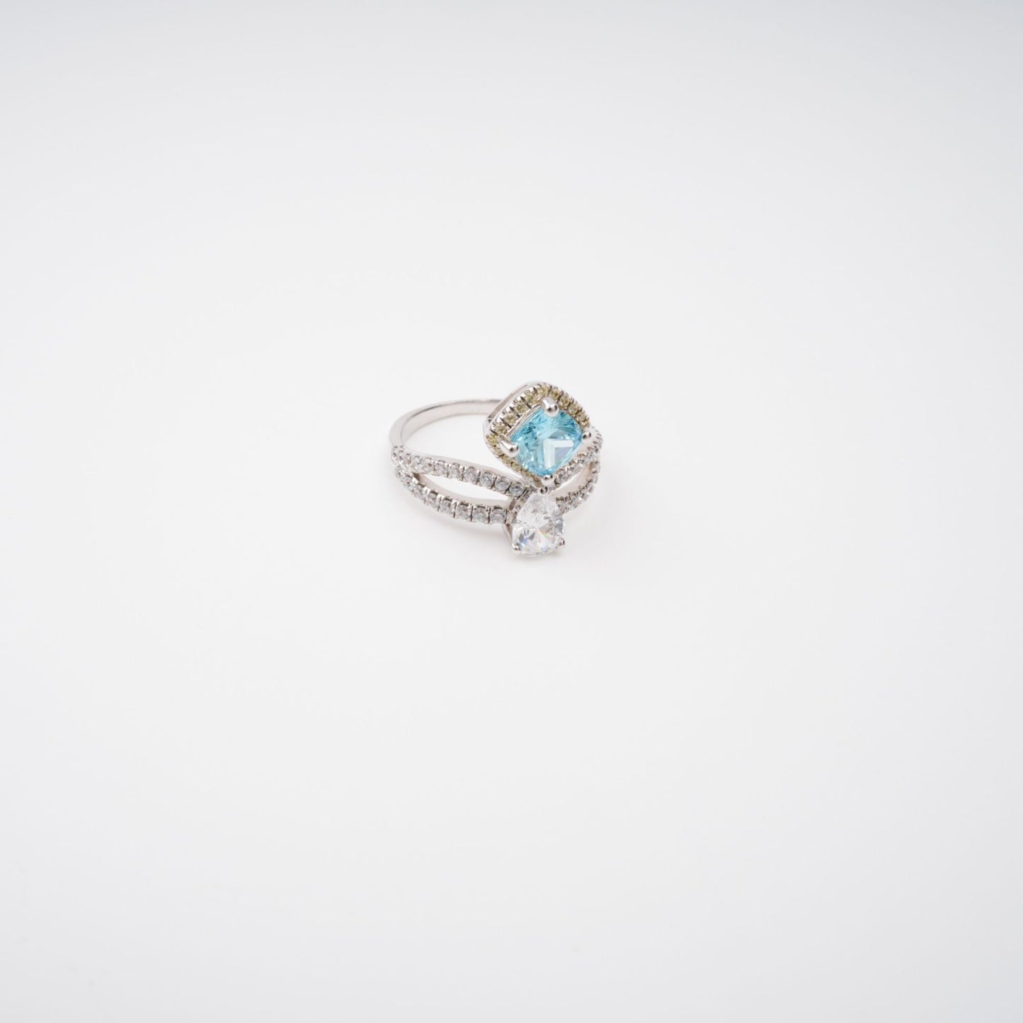 Eloïse Blue Crystal Embellished Sterling Silver Ring