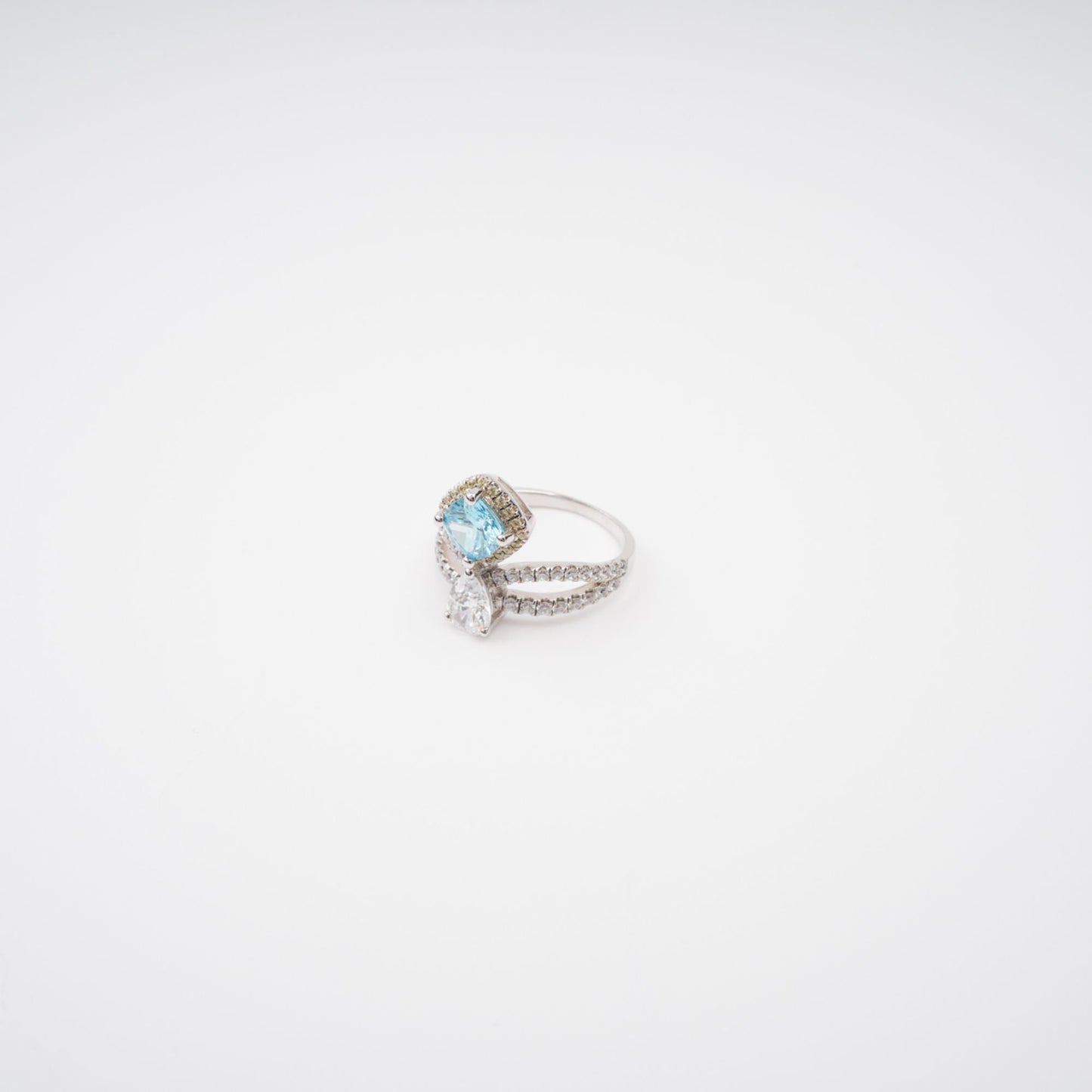 Eloïse Blue Crystal Embellished Sterling Silver Ring