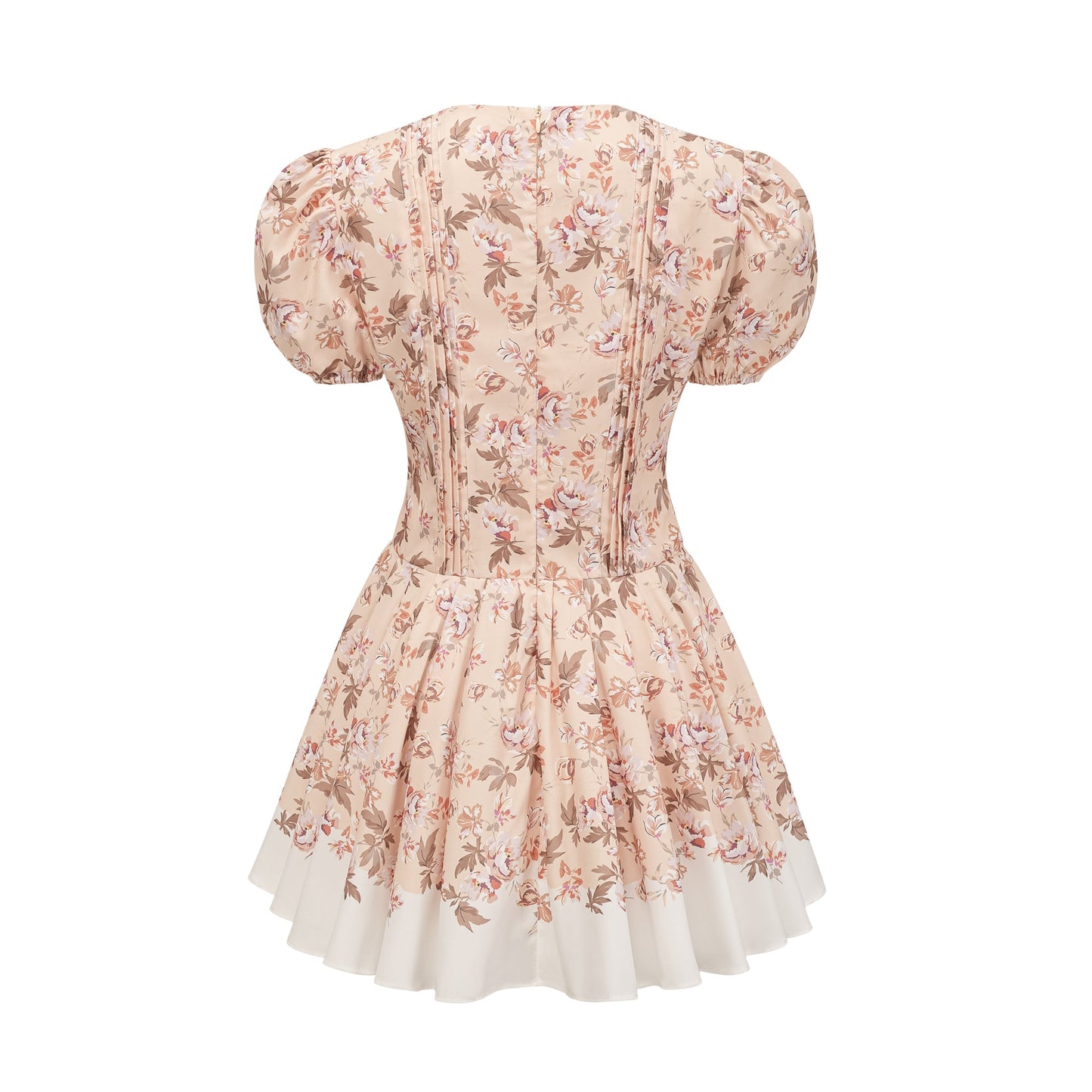 Alizée yellow floral-print pleated mini dress