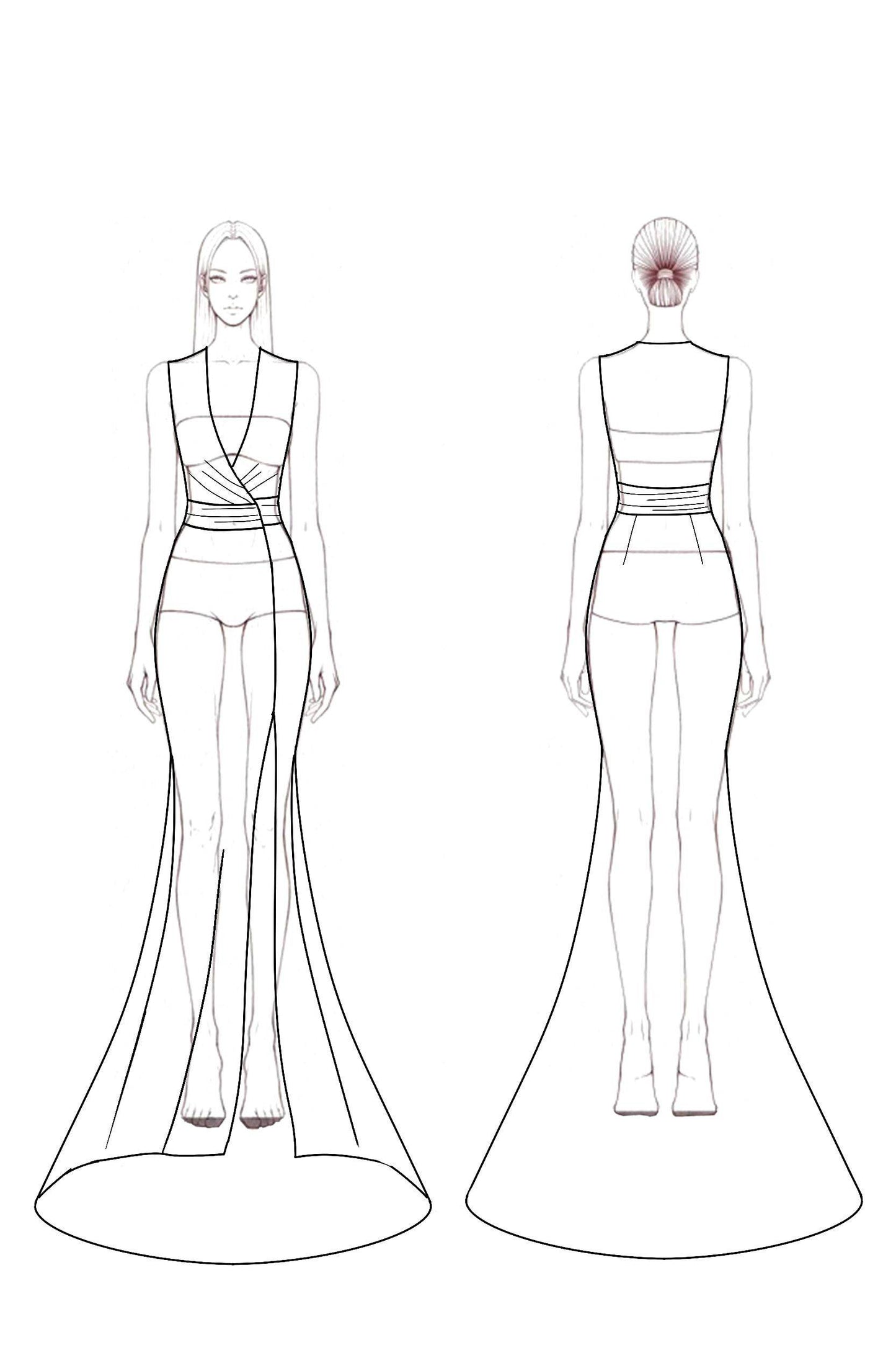 Formal Evening Dress White Sleeveless V-Neck Slit Mermaid Floor-Length Gown
