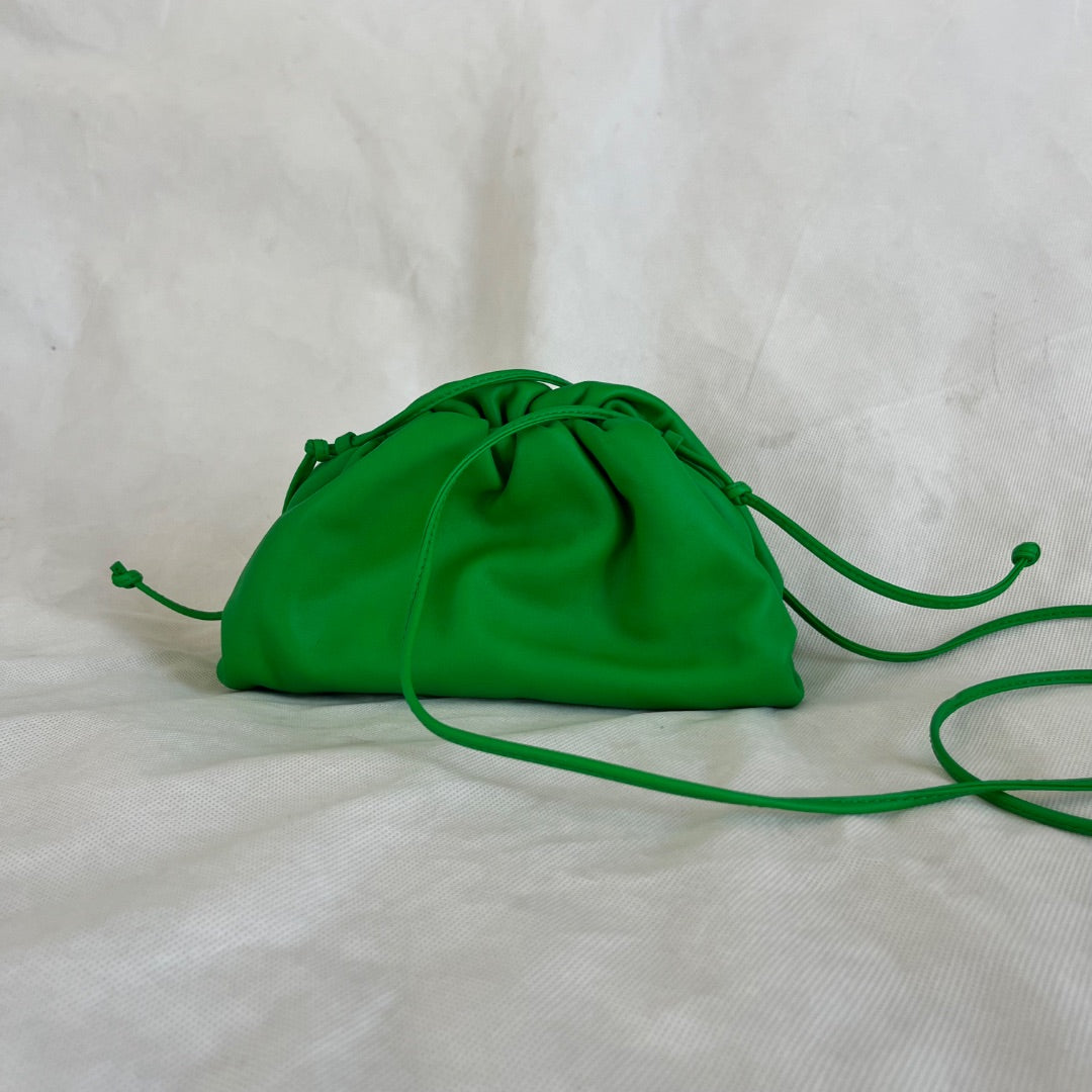 Bottega Veneta Green Leather Mini The Pouch Cross Body Bags, Mini