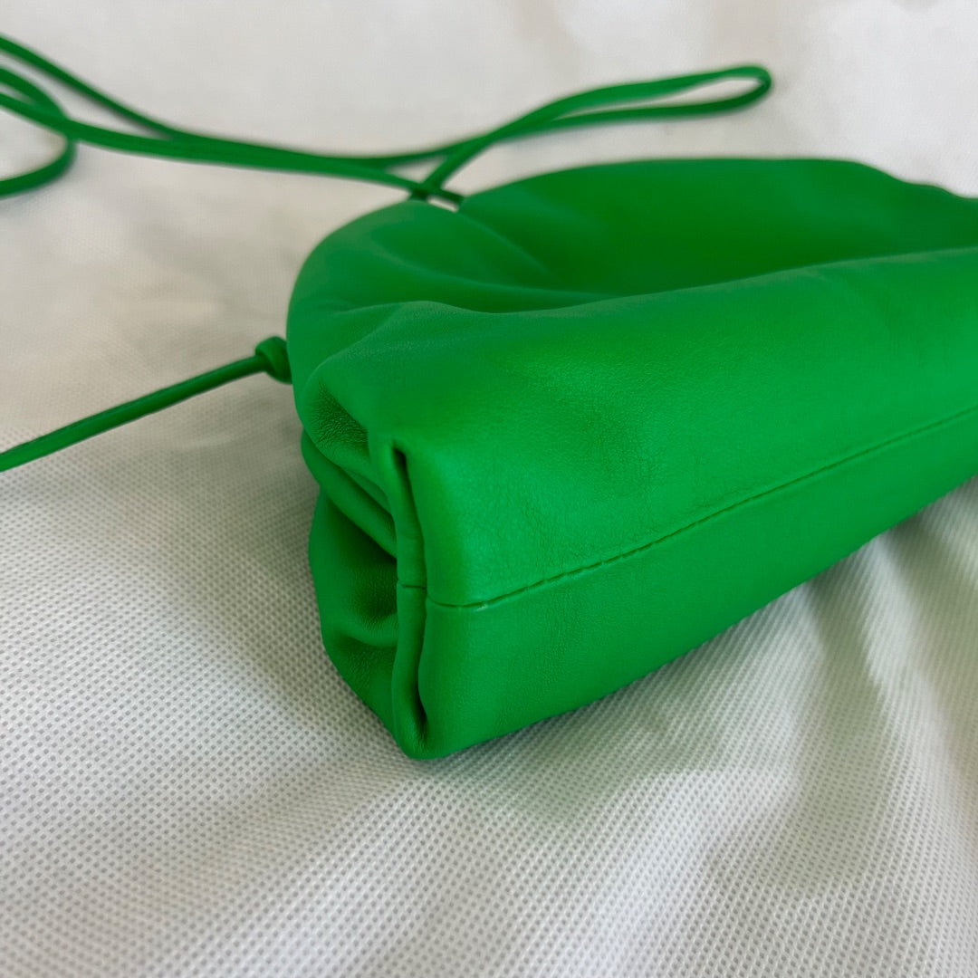 Bottega Veneta Green Leather Mini The Pouch Cross Body Bags, Mini