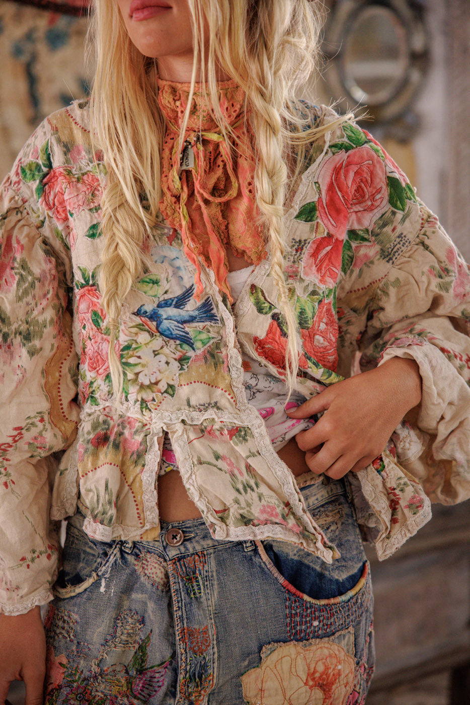 Floral Appliqué Monique Jacket