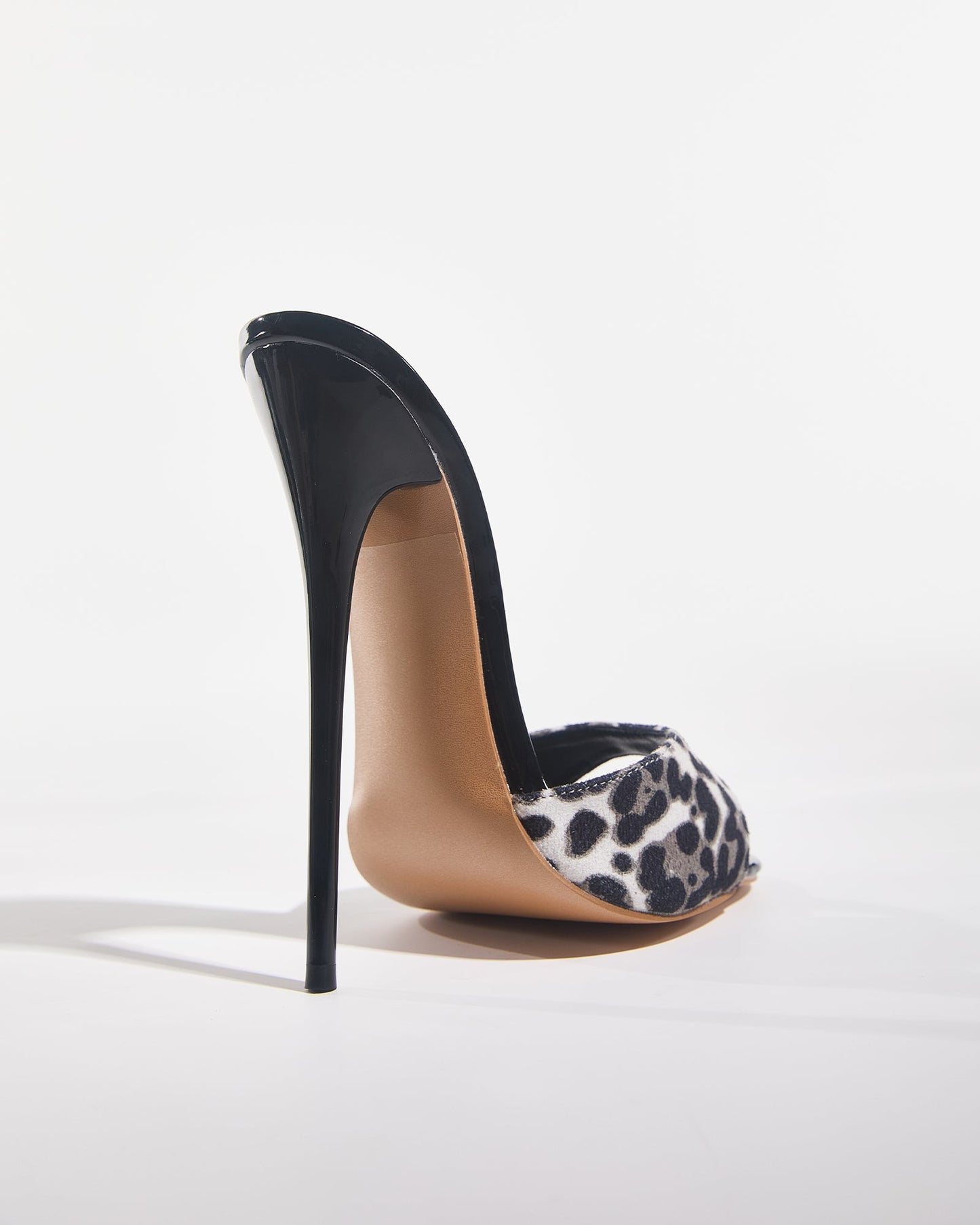 Jolie Leopard Print Fish Mouth Heels