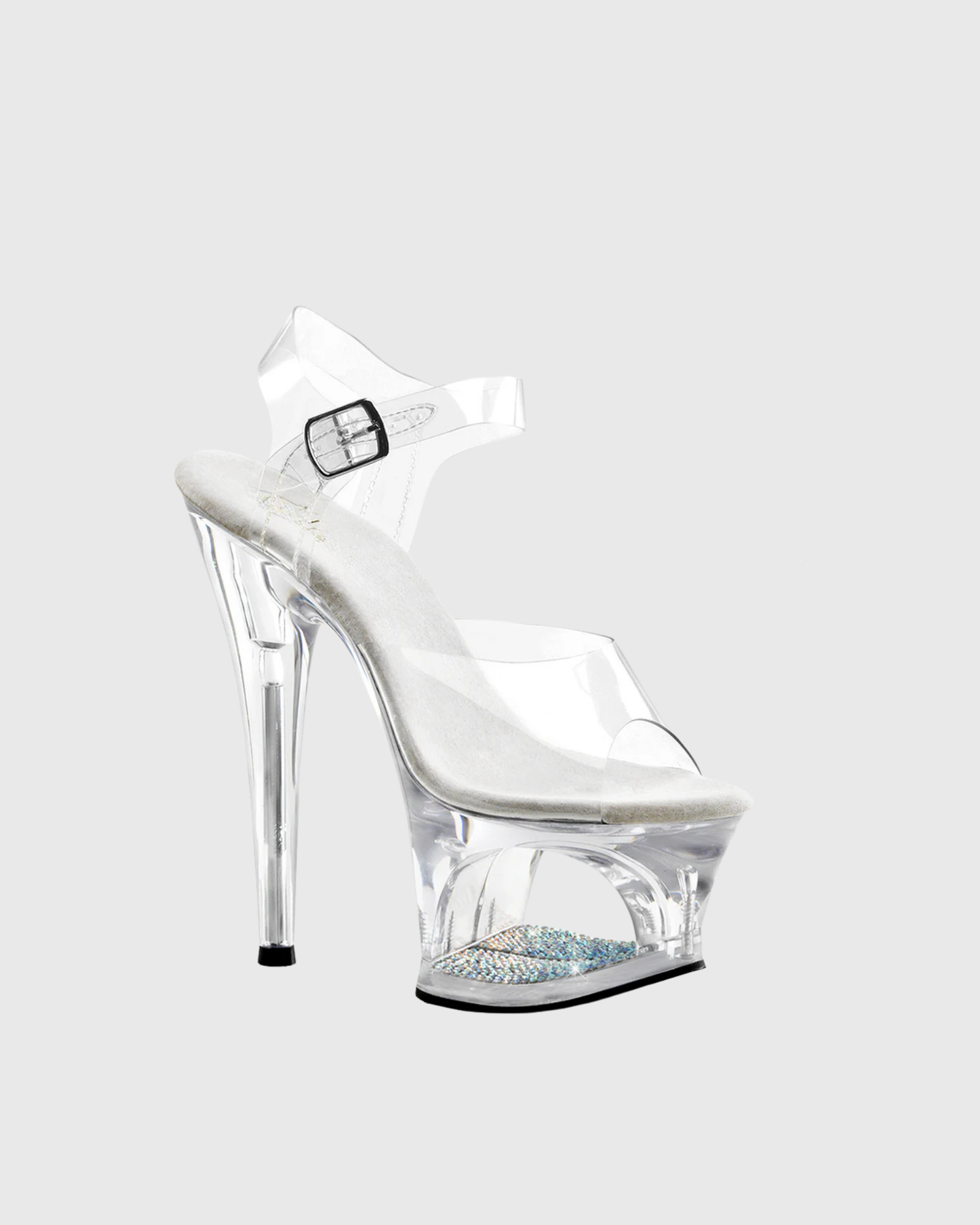 Kori Platform Cutout Alien Heels In Silver