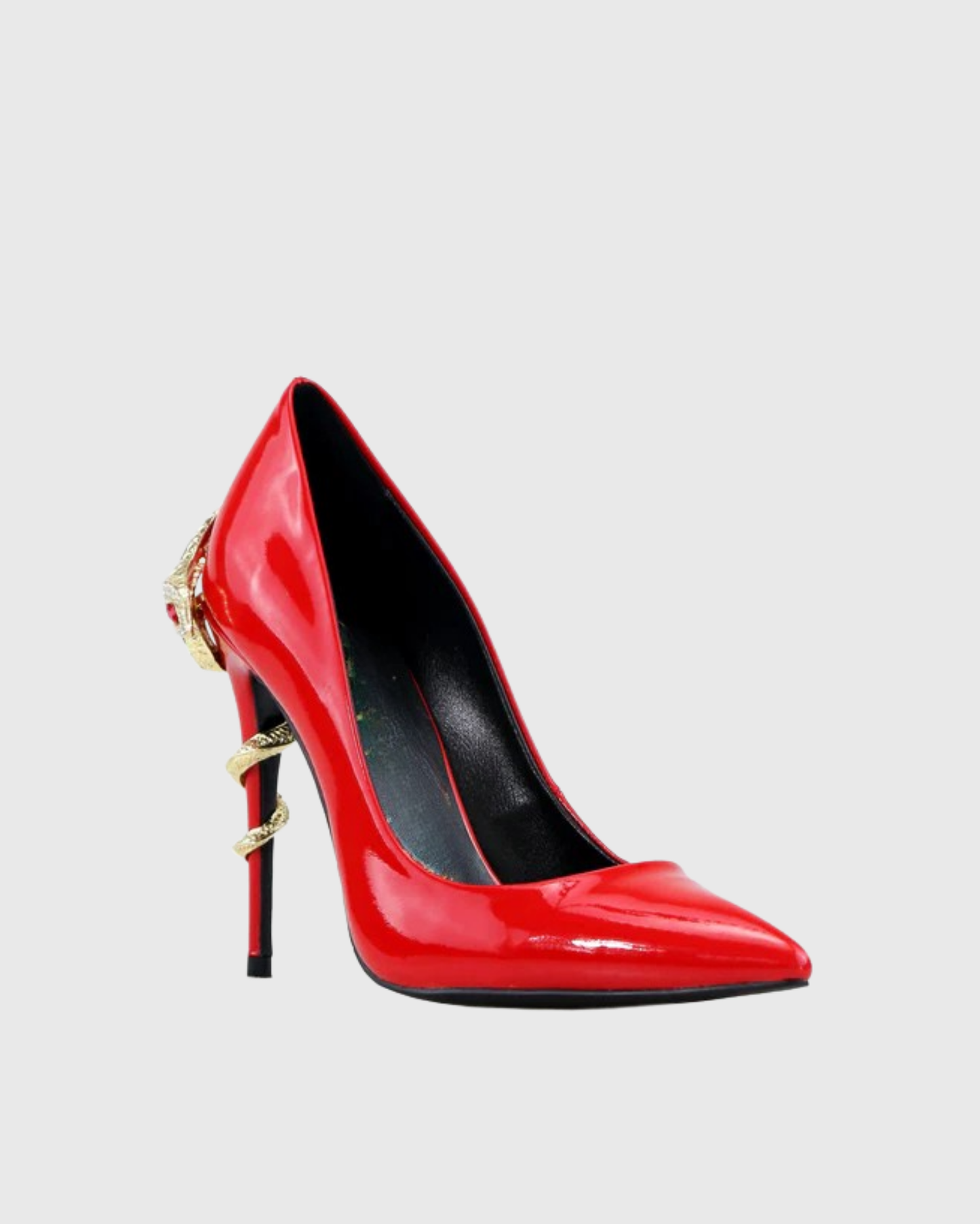 Leyla Rhinestone Snake Pumps In Red