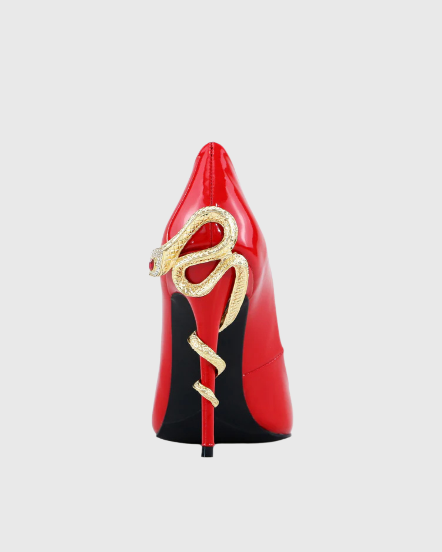 Leyla Rhinestone Snake Pumps In Red
