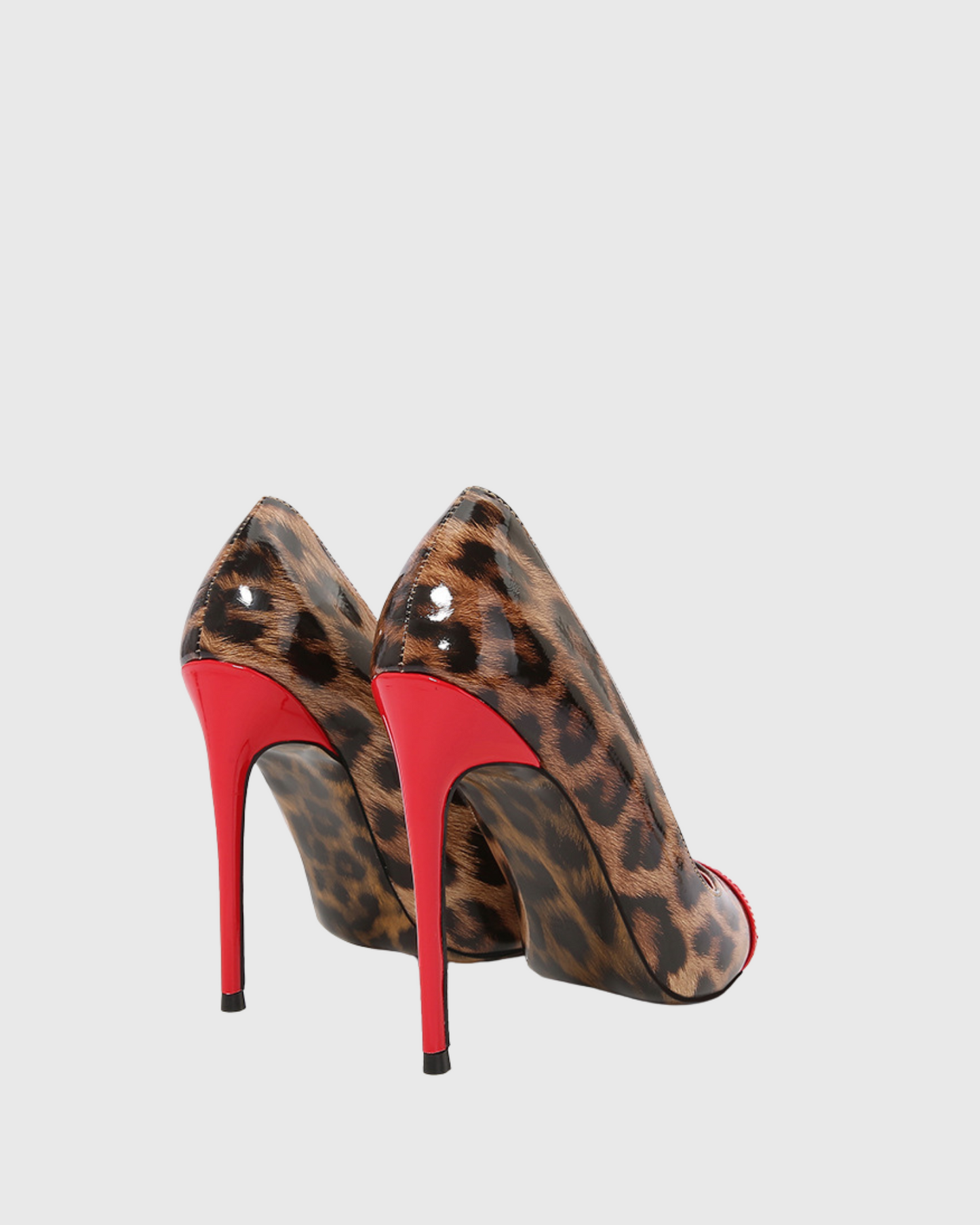 Mila Leopard Print Splicing Pumps In Red