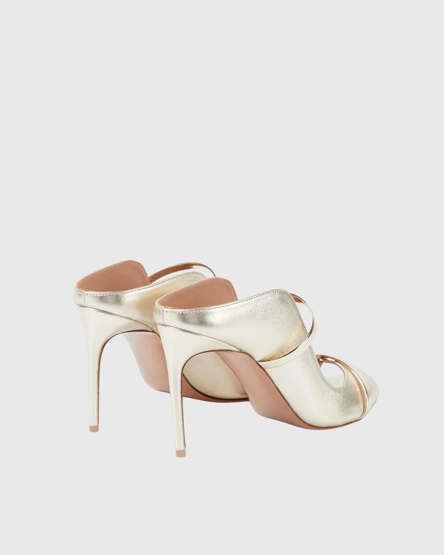 Narcisa Metal Ring Satin Heels In Champagne