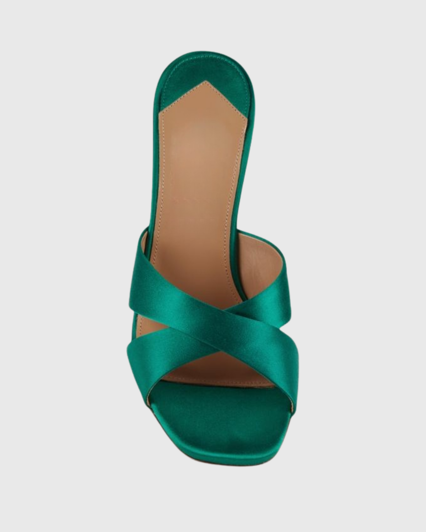 Natalina Cross Geometric Heels In Green