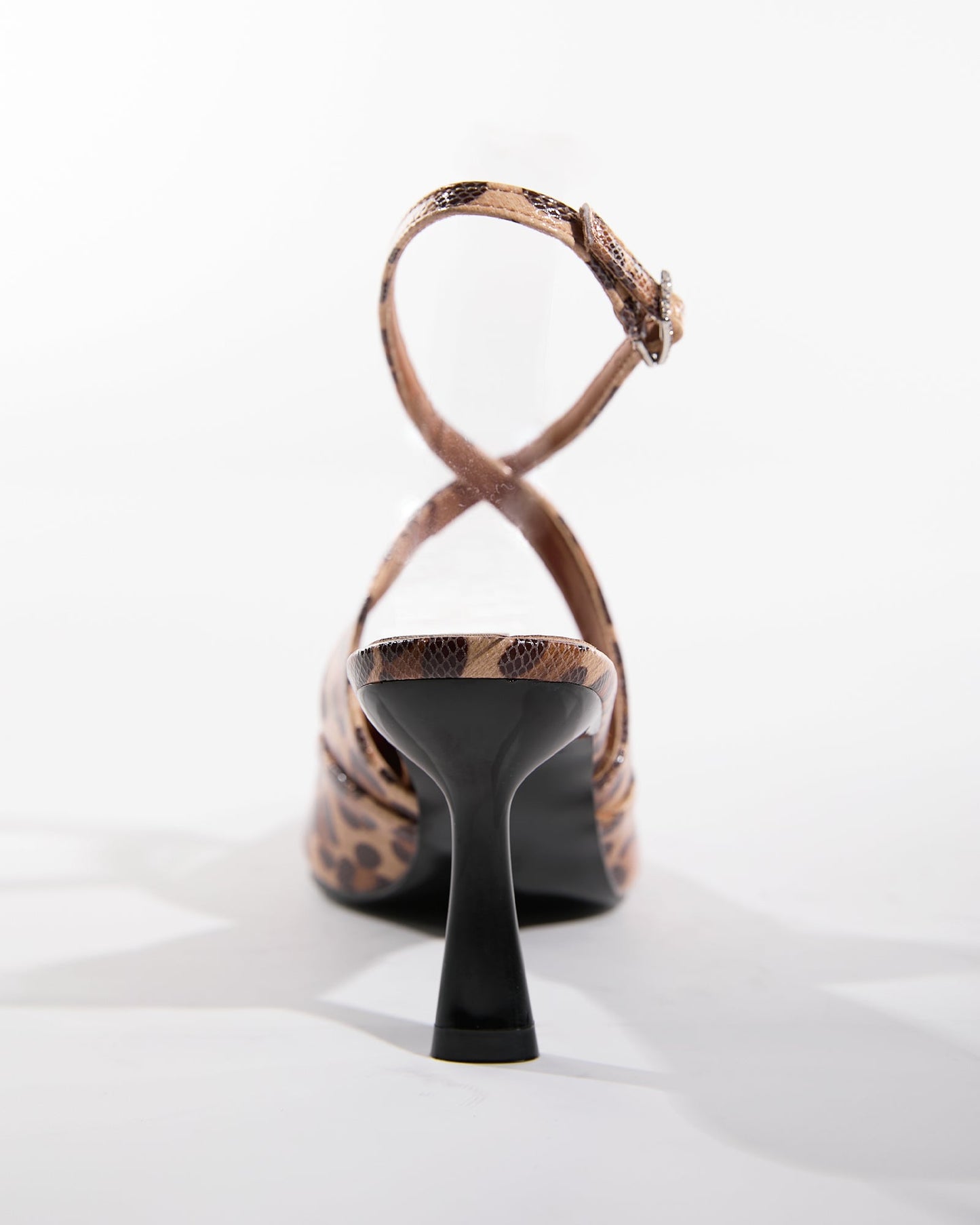 Nyla Leopard Print Cross Strap Pumps