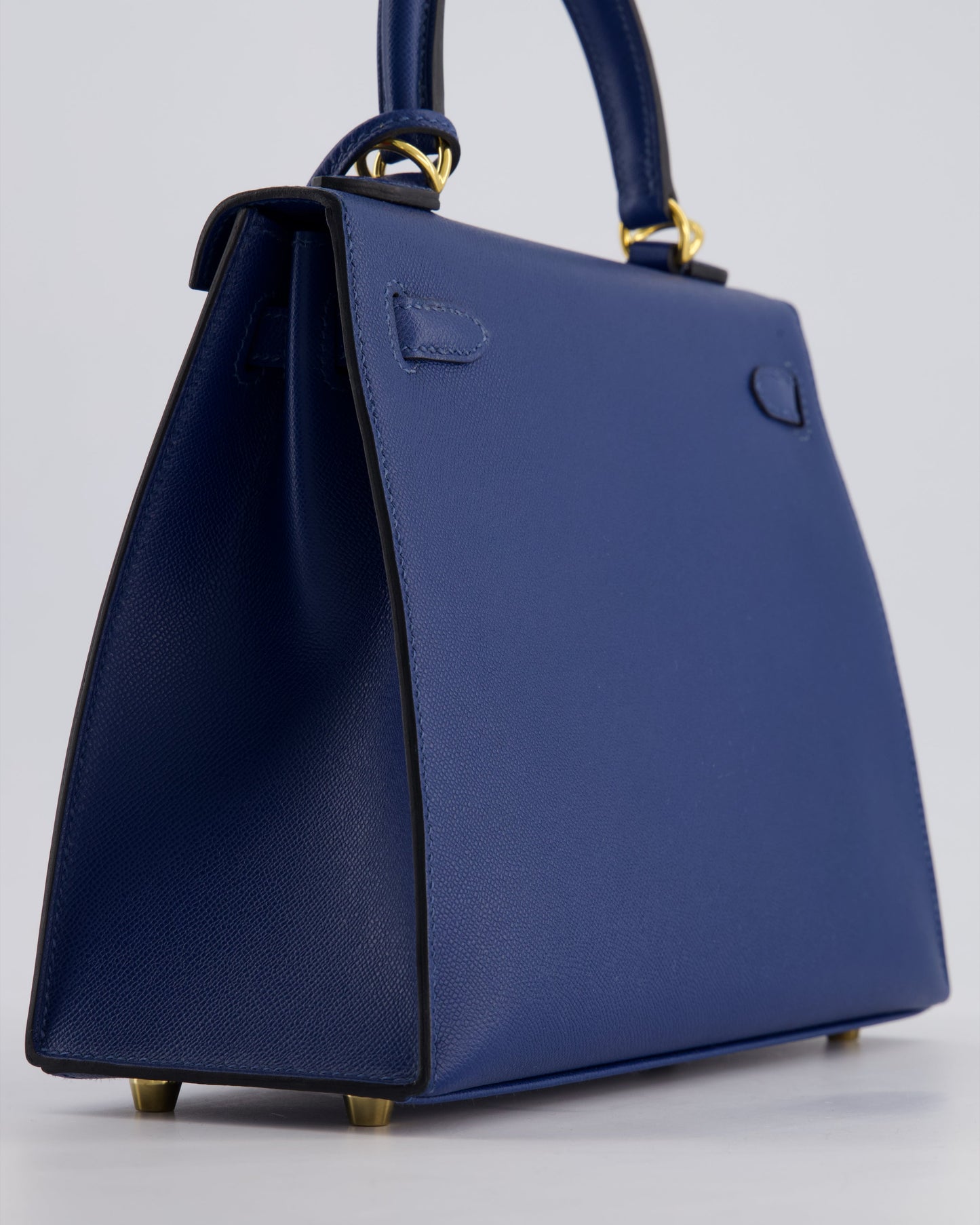 *FIRE PRICE* Hermès Kelly 25cm Sellier Bag in Deep Blue Madame Leather with Gold Hardware