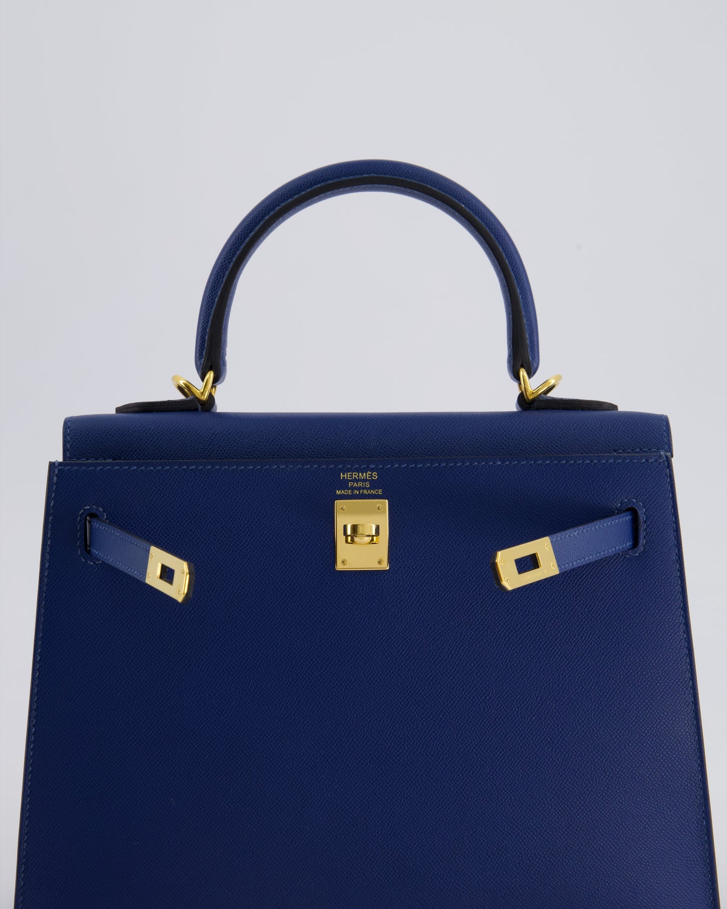 *FIRE PRICE* Hermès Kelly 25cm Sellier Bag in Deep Blue Madame Leather with Gold Hardware