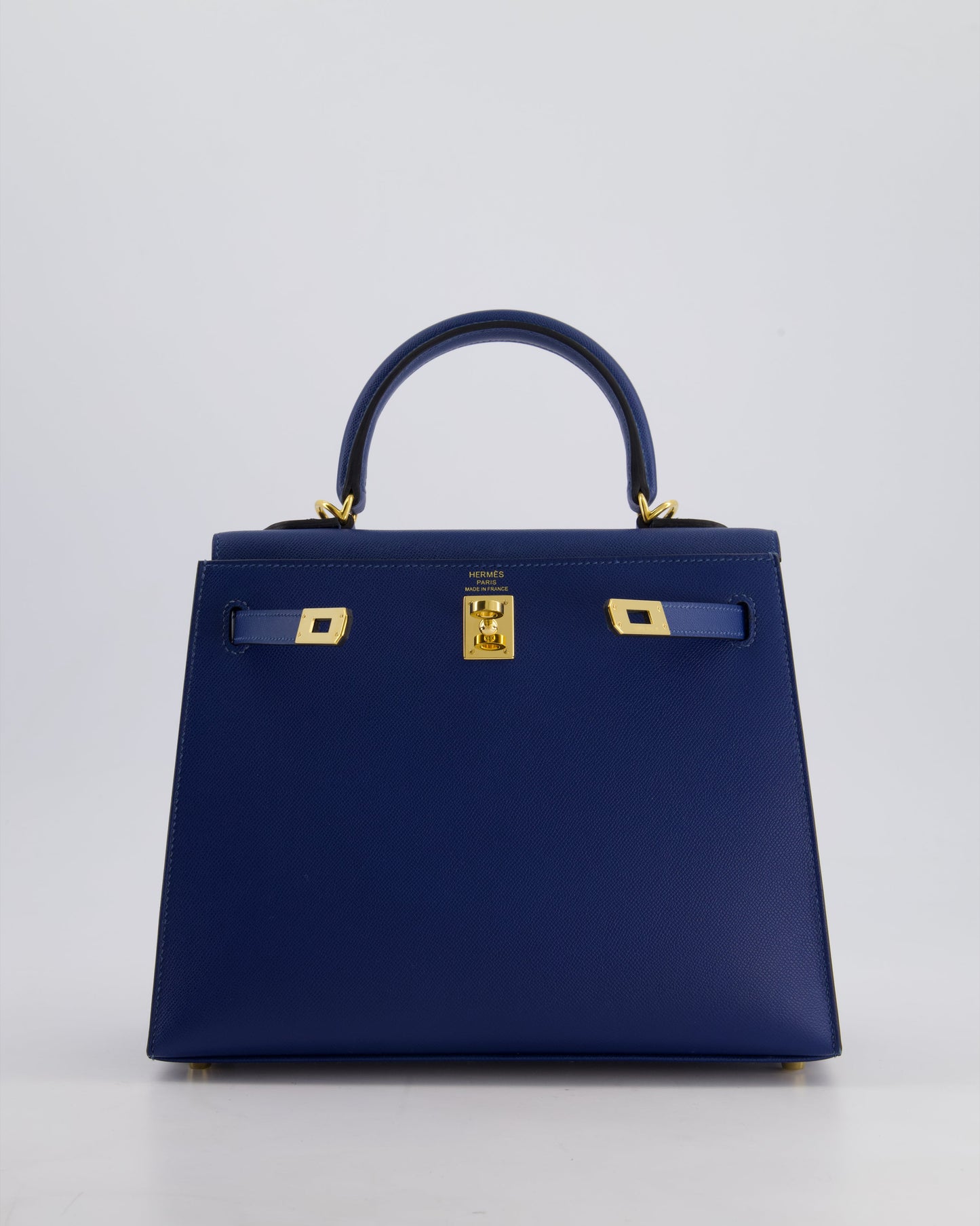 *FIRE PRICE* Hermès Kelly 25cm Sellier Bag in Deep Blue Madame Leather with Gold Hardware