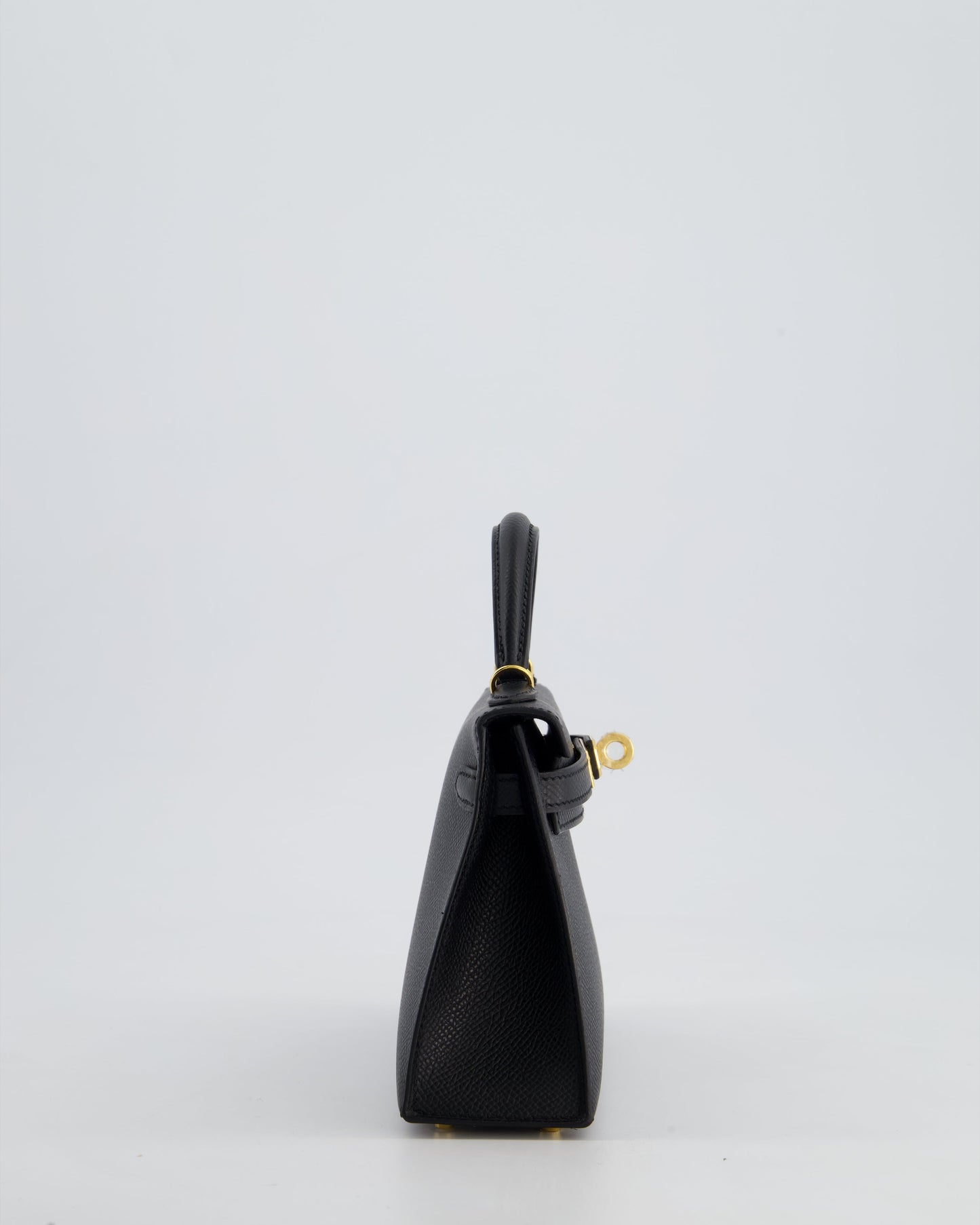 *HOT* Hermès Mini Kelly II 20cm Bag In Noir Epsom Leather with Gold Hardware