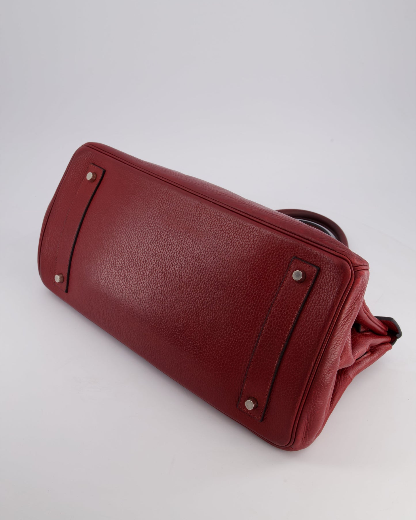 *COLLECTORS* Hermes Shoulder Birkin JPG Bag in Rouge H Clemence Leather with Palladium Hardware