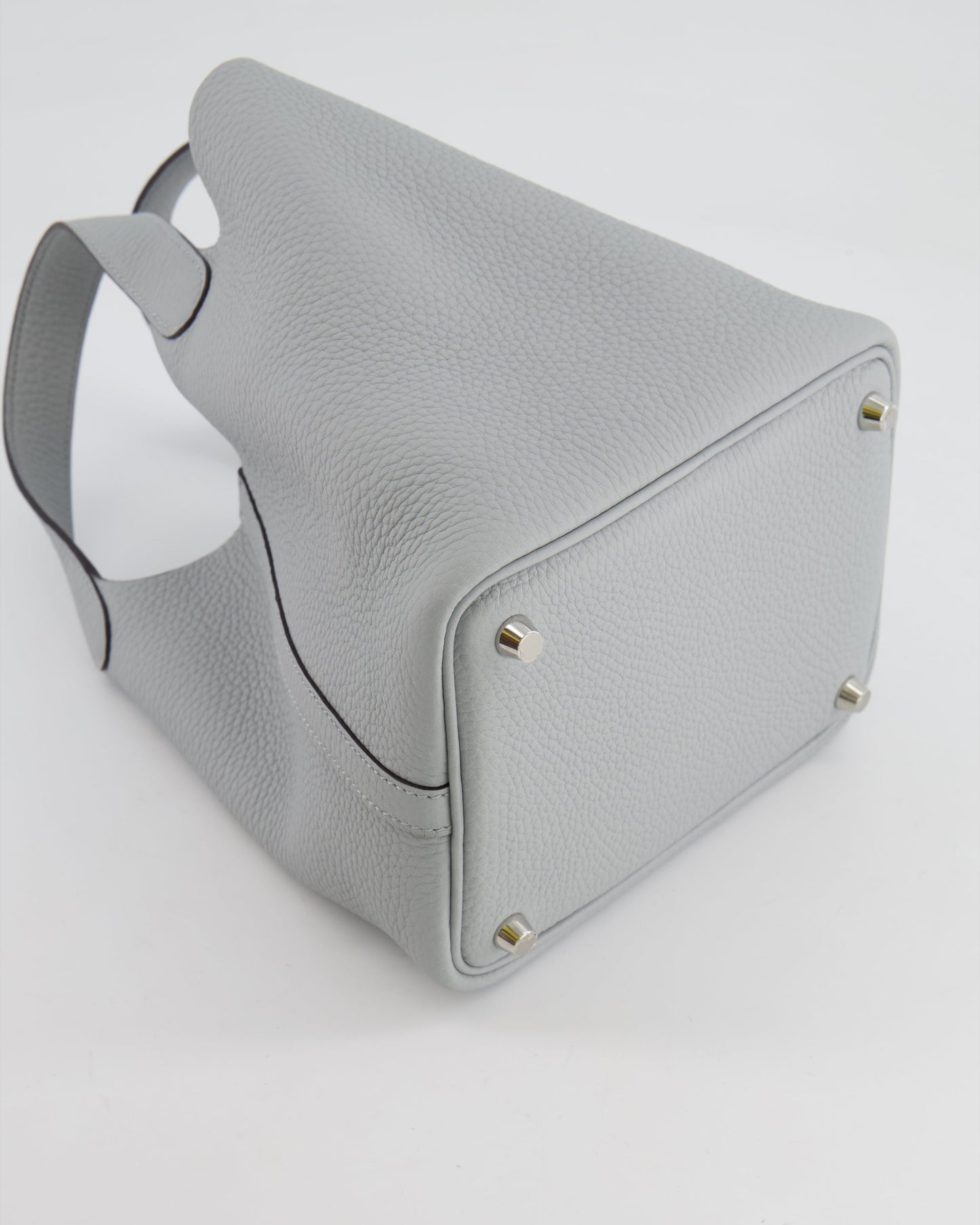 *RARE* Hermes Picotin 18cm in Bleu Glacier Clemence Leather with Palladium Hardware