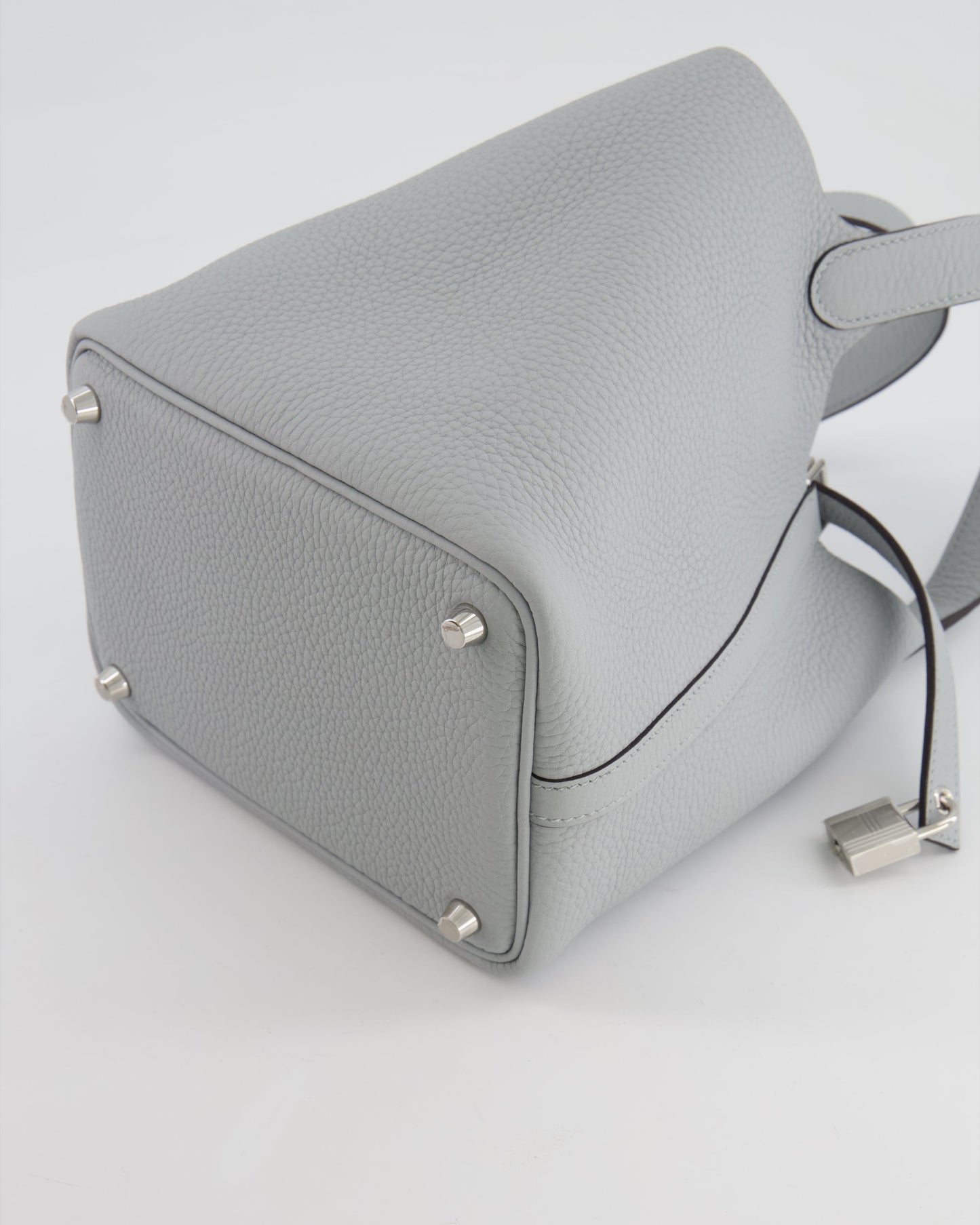 *RARE* Hermes Picotin 18cm in Bleu Glacier Clemence Leather with Palladium Hardware