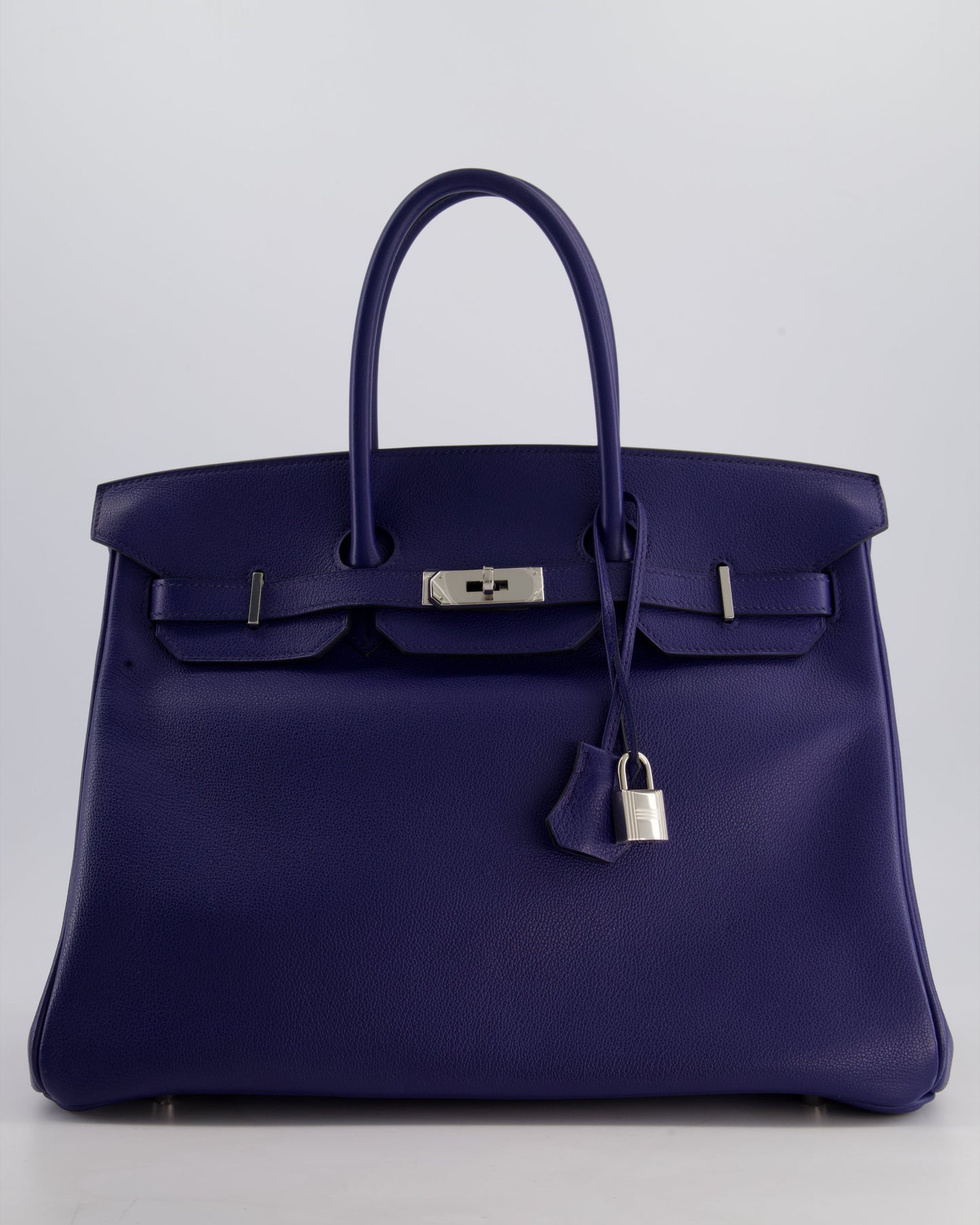 *LIMITED EDITION* Hermès Birkin 35cm Sea, Surf and Fun Bag in Bleu Saphir Novillo Leather with Palladium Hardware and Printed Canvas Interior