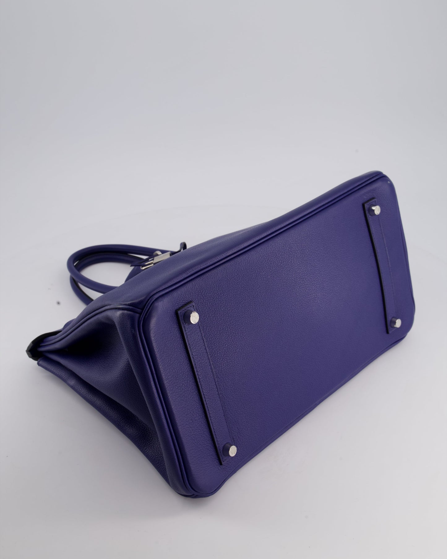 *LIMITED EDITION* Hermès Birkin 35cm Sea, Surf and Fun Bag in Bleu Saphir Novillo Leather with Palladium Hardware and Printed Canvas Interior