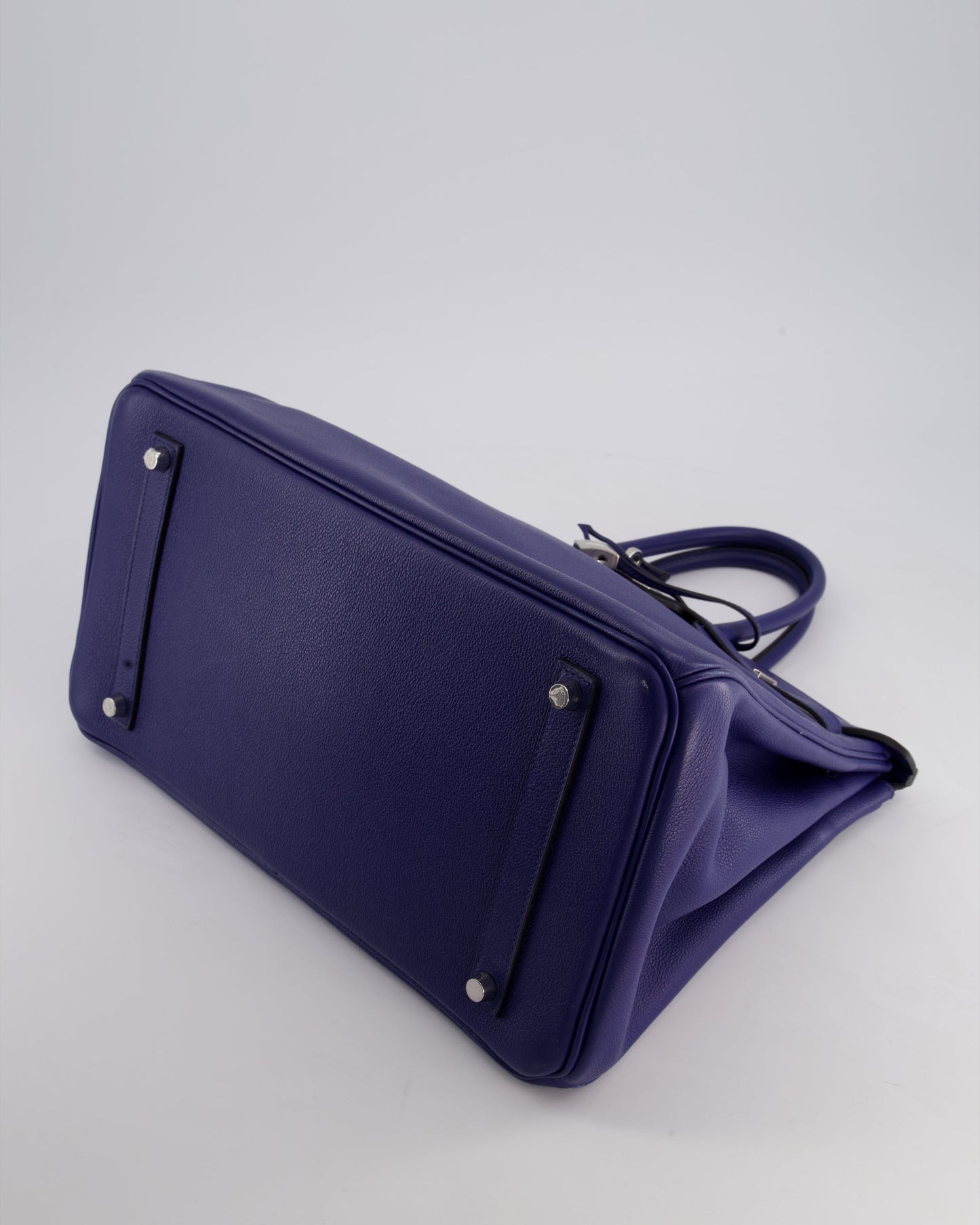 *LIMITED EDITION* Hermès Birkin 35cm Sea, Surf and Fun Bag in Bleu Saphir Novillo Leather with Palladium Hardware and Printed Canvas Interior