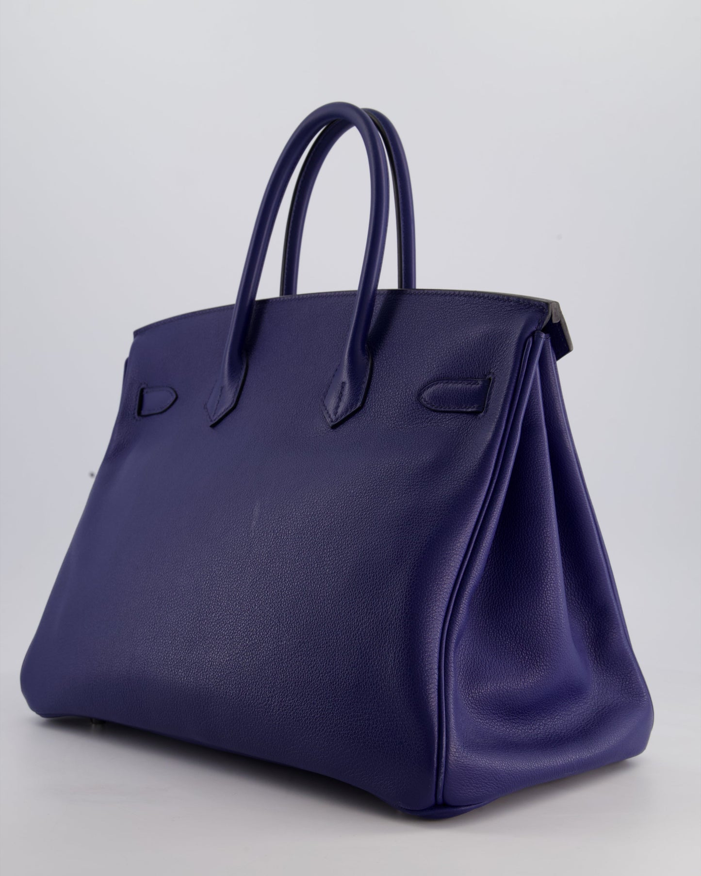 *LIMITED EDITION* Hermès Birkin 35cm Sea, Surf and Fun Bag in Bleu Saphir Novillo Leather with Palladium Hardware and Printed Canvas Interior