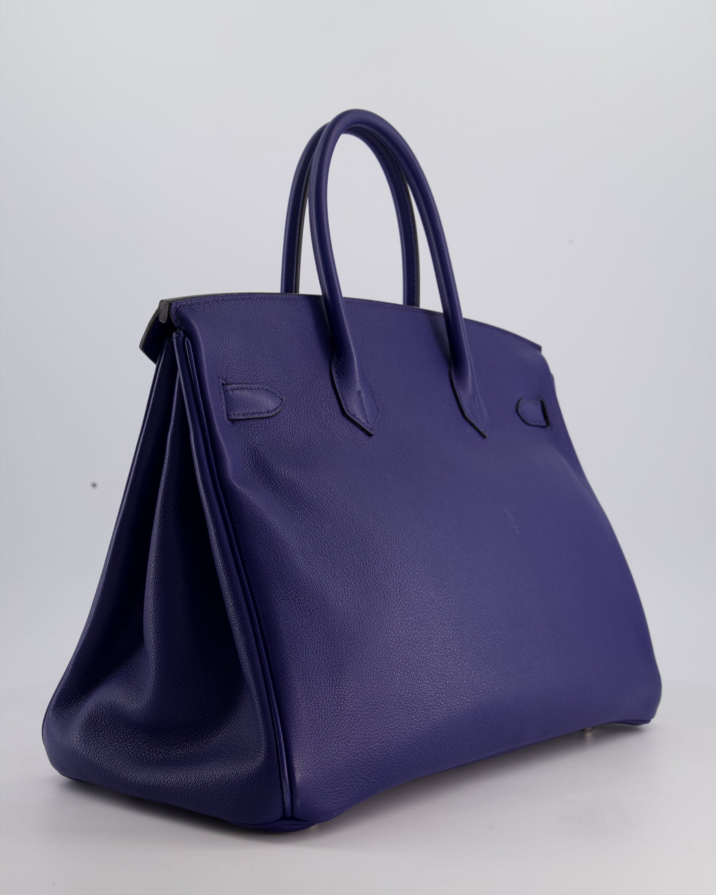 *LIMITED EDITION* Hermès Birkin 35cm Sea, Surf and Fun Bag in Bleu Saphir Novillo Leather with Palladium Hardware and Printed Canvas Interior