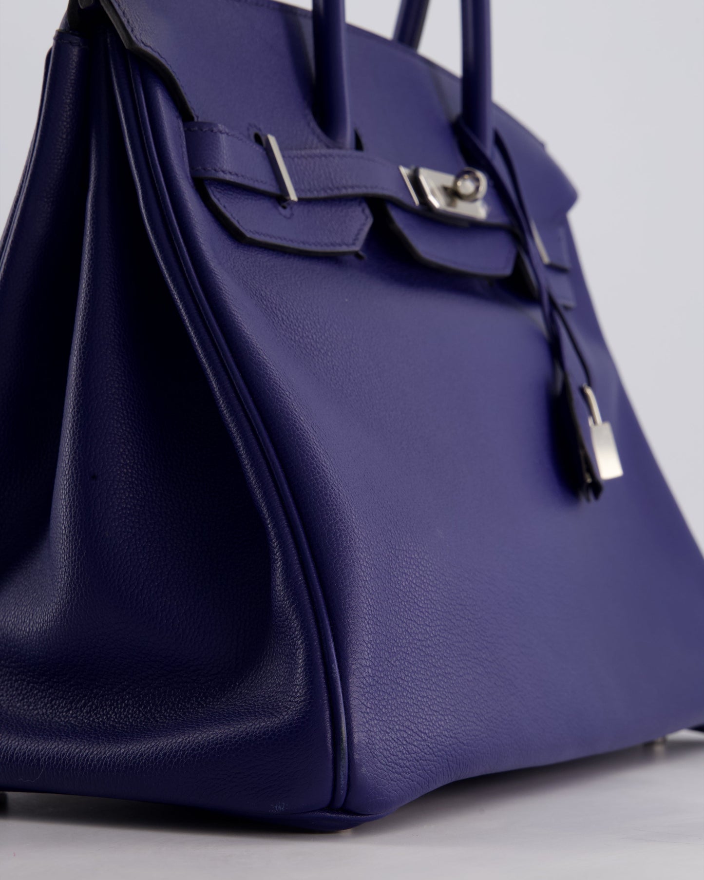 *LIMITED EDITION* Hermès Birkin 35cm Sea, Surf and Fun Bag in Bleu Saphir Novillo Leather with Palladium Hardware and Printed Canvas Interior