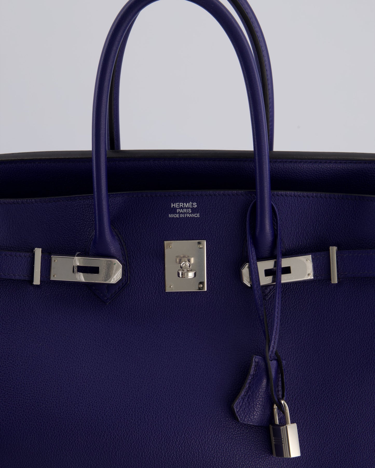 *LIMITED EDITION* Hermès Birkin 35cm Sea, Surf and Fun Bag in Bleu Saphir Novillo Leather with Palladium Hardware and Printed Canvas Interior