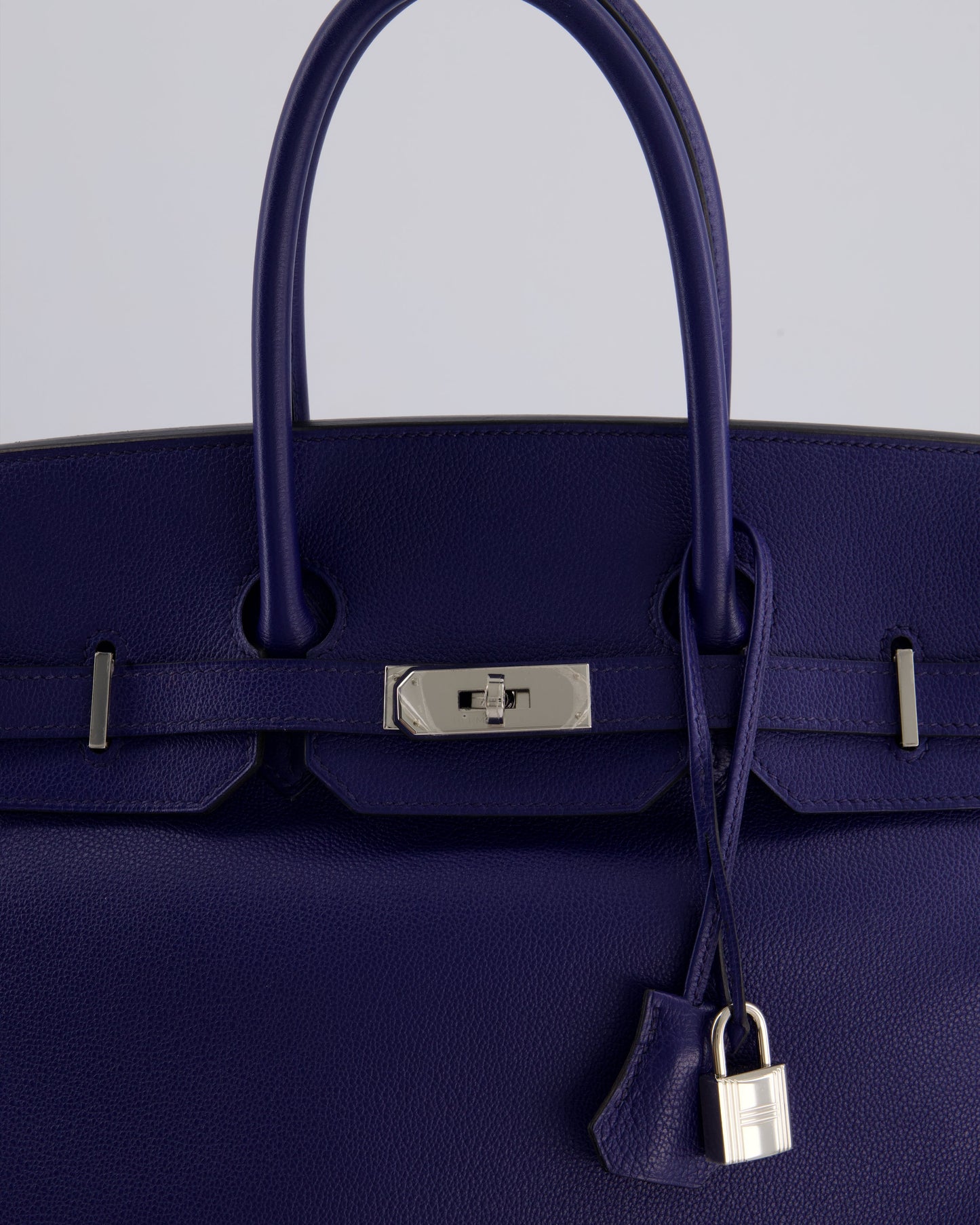 *LIMITED EDITION* Hermès Birkin 35cm Sea, Surf and Fun Bag in Bleu Saphir Novillo Leather with Palladium Hardware and Printed Canvas Interior