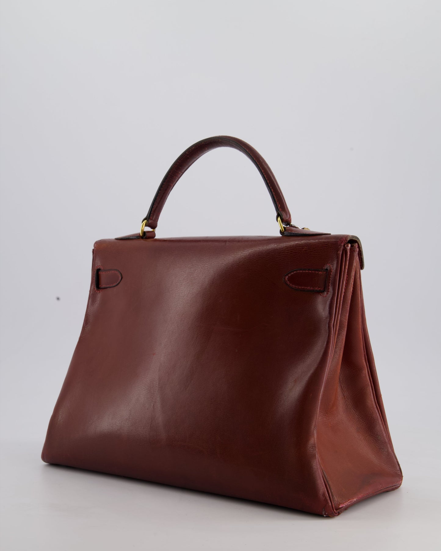 *FIRE PRICE* Hermès Vintage Kelly 32cm Bag in Rouge H Box Leather with Gold Hardware
