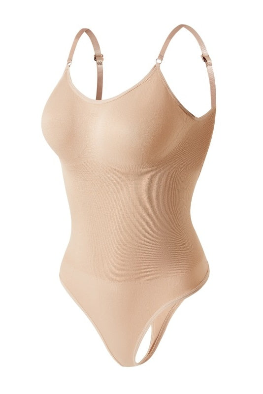 Backless Thong Shaping Bodysuit with Spaghetti Straps