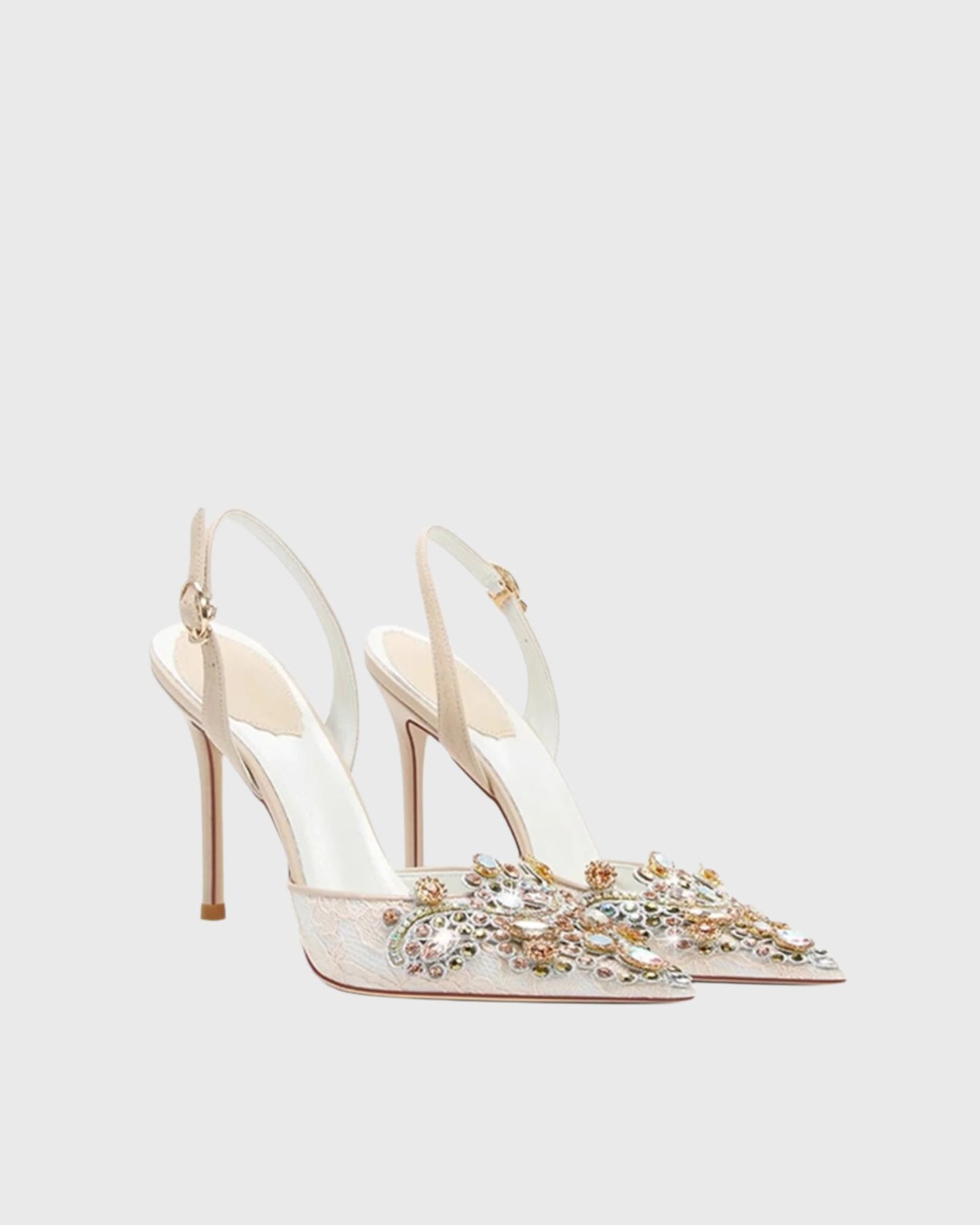 Sadb Diamond Embroidery Pumps In Apricot