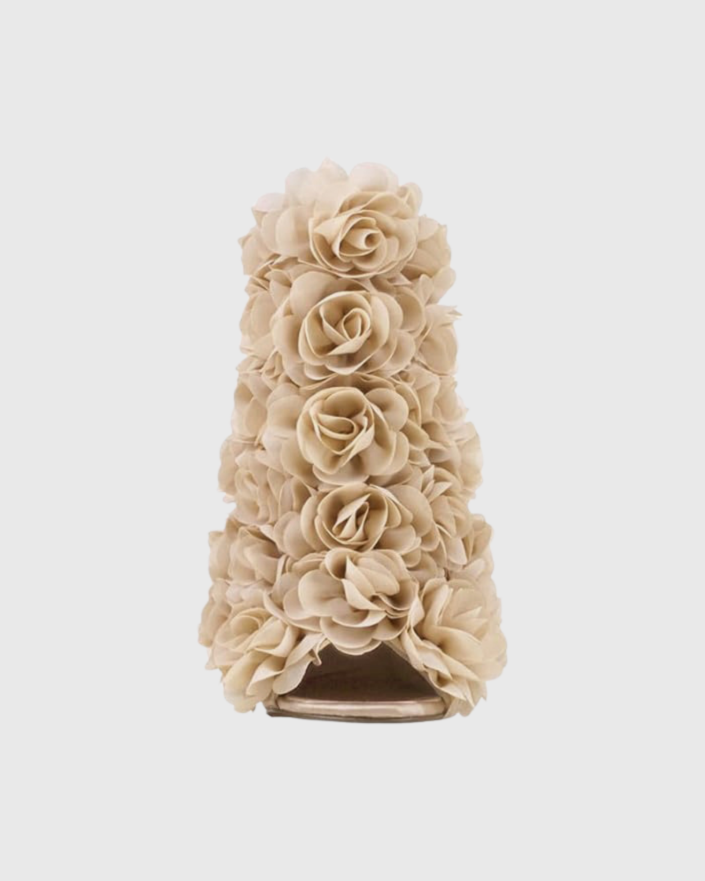 Seia 3D Rose Embellished Heels In Champagne