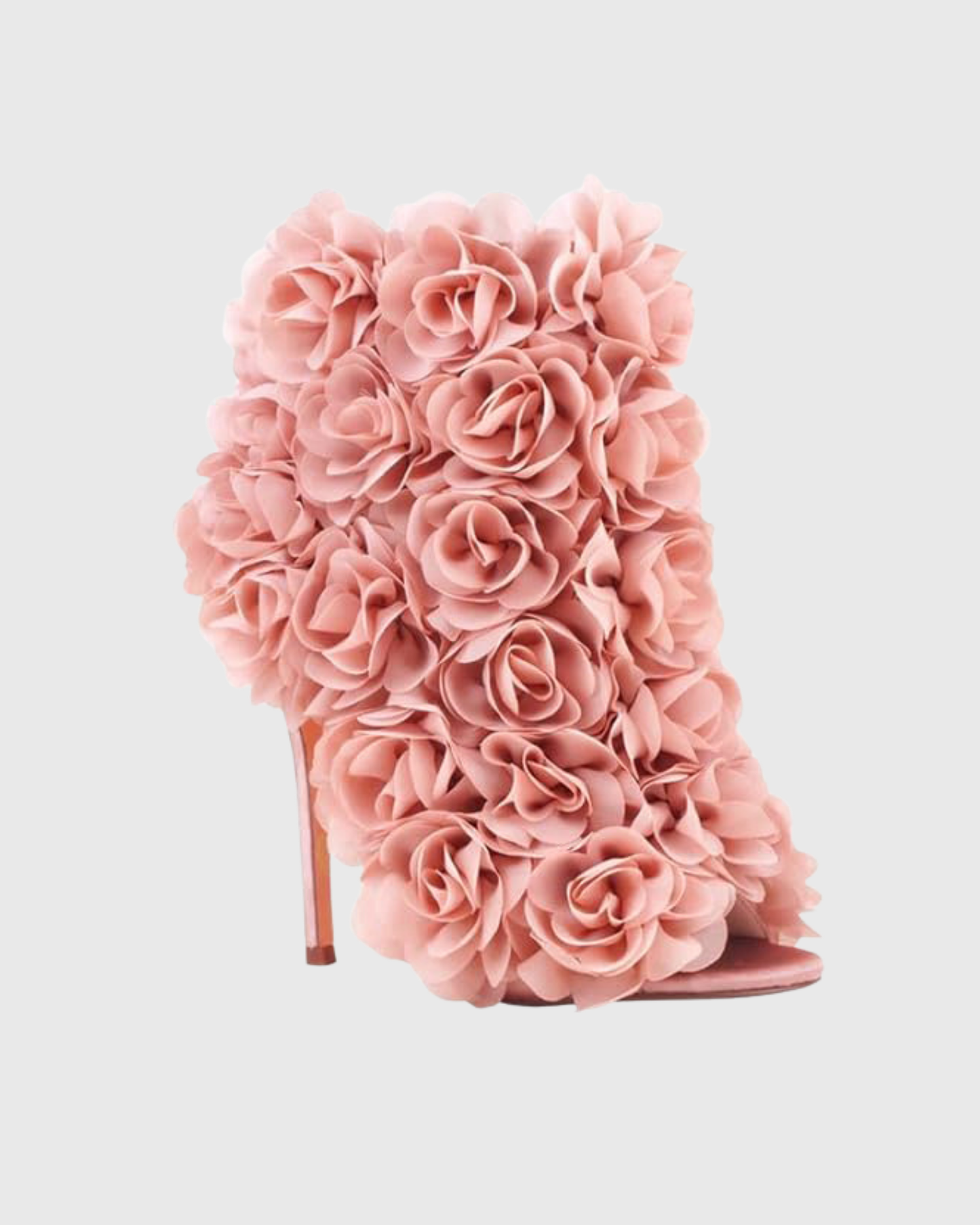 Seia 3D Rose Embellished Heels In Pink