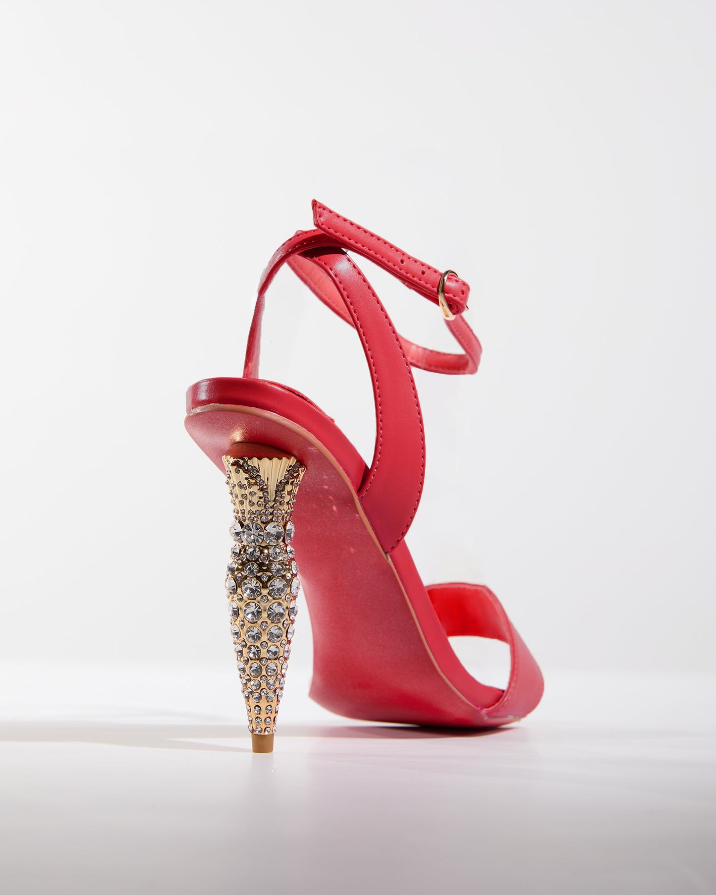 Wallis Rhinestone Geometric Heels In Red