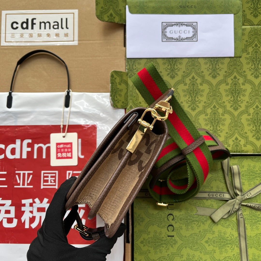 gg Jumbo gg Canvas Shoulder Bag Beige And Multicolor For Women, Women’s Bags 7.8in/20cm gg 699438 UKMDG 2570