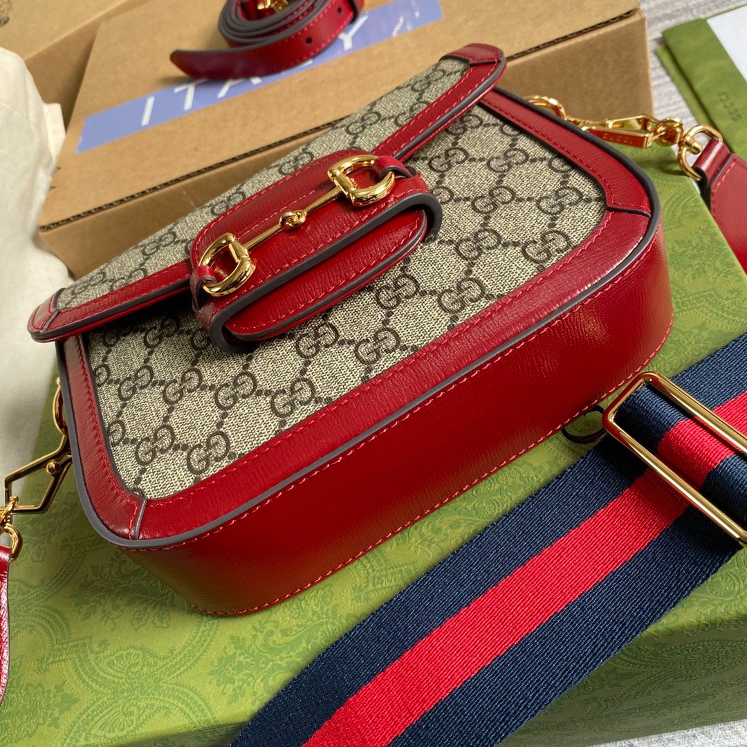 gg Horsebit 1955 gg Mini Bag Red For Women, Women’s Bags 8in/21cm gg