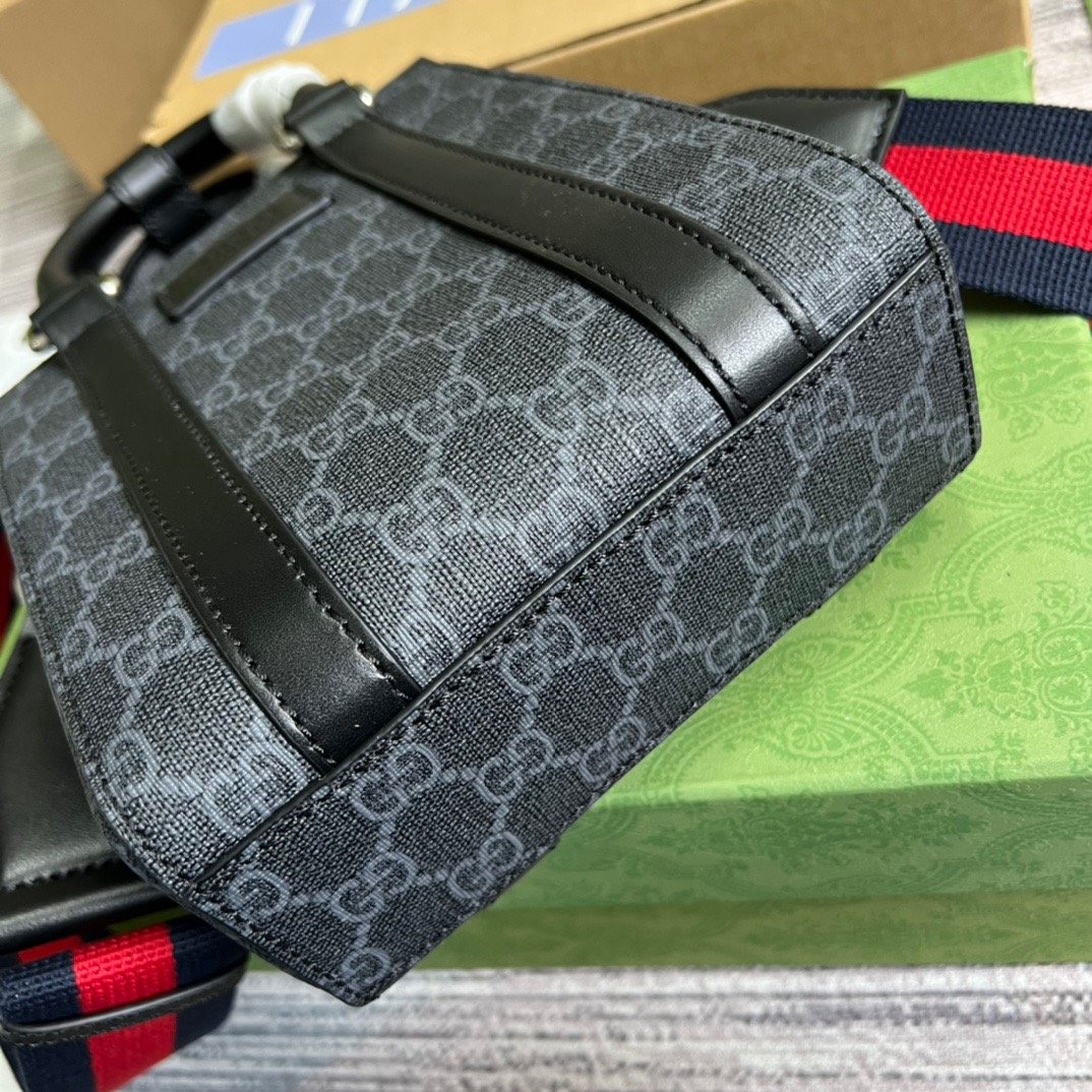gg Supreme Mini Tote Bag Black gg Supreme Canvas For Women 7.9in/20cm gg 696010 K5RLN 1095