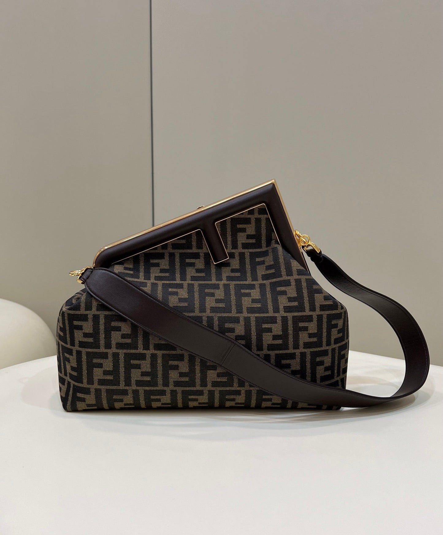 FI First Small Brown Canvas For Women, HandBags, Shoulder And Crossbody Bags 10.2in/26cm FF 8BP129
