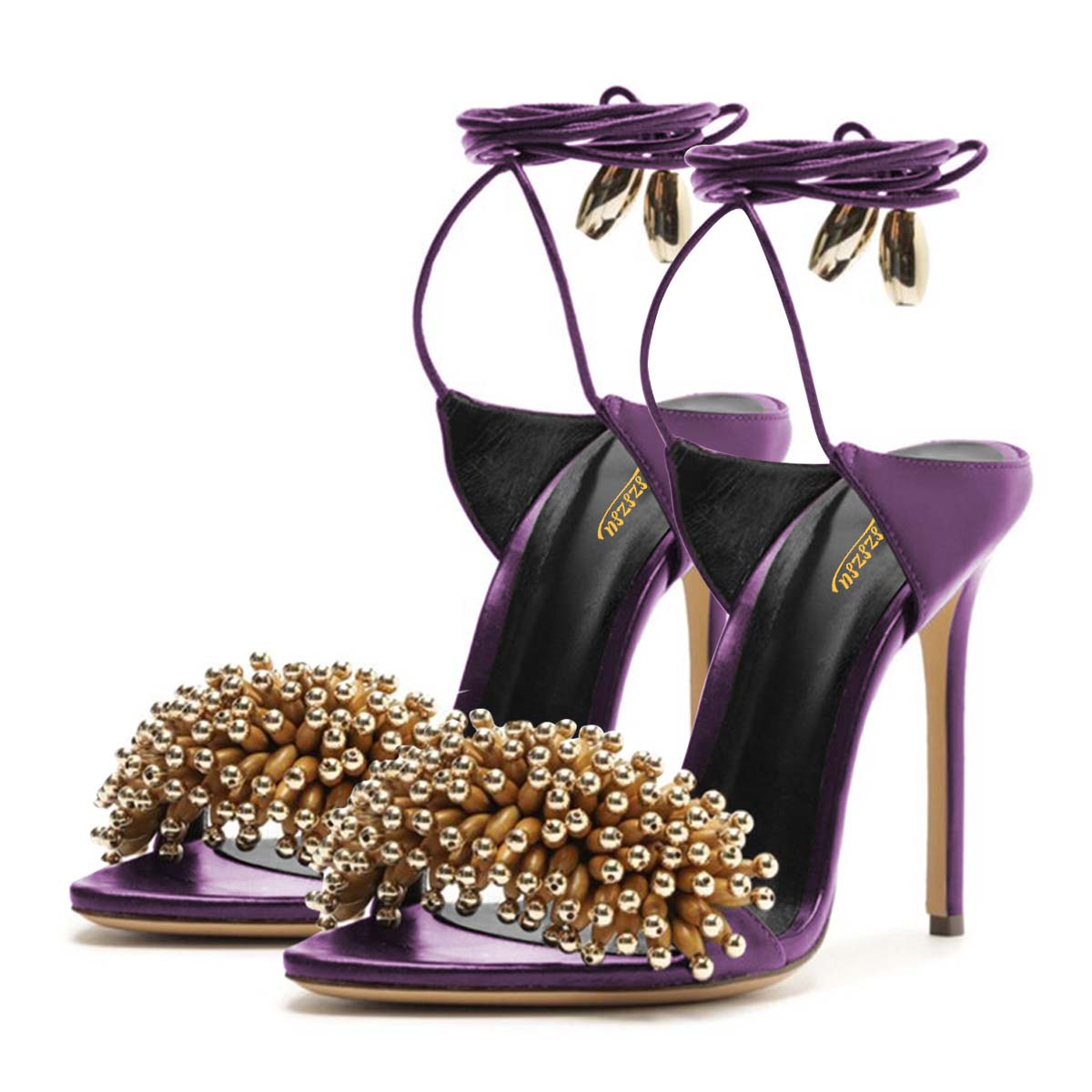 Ankle Strap Stiletto High Heel Purple Dress Sandals for Women